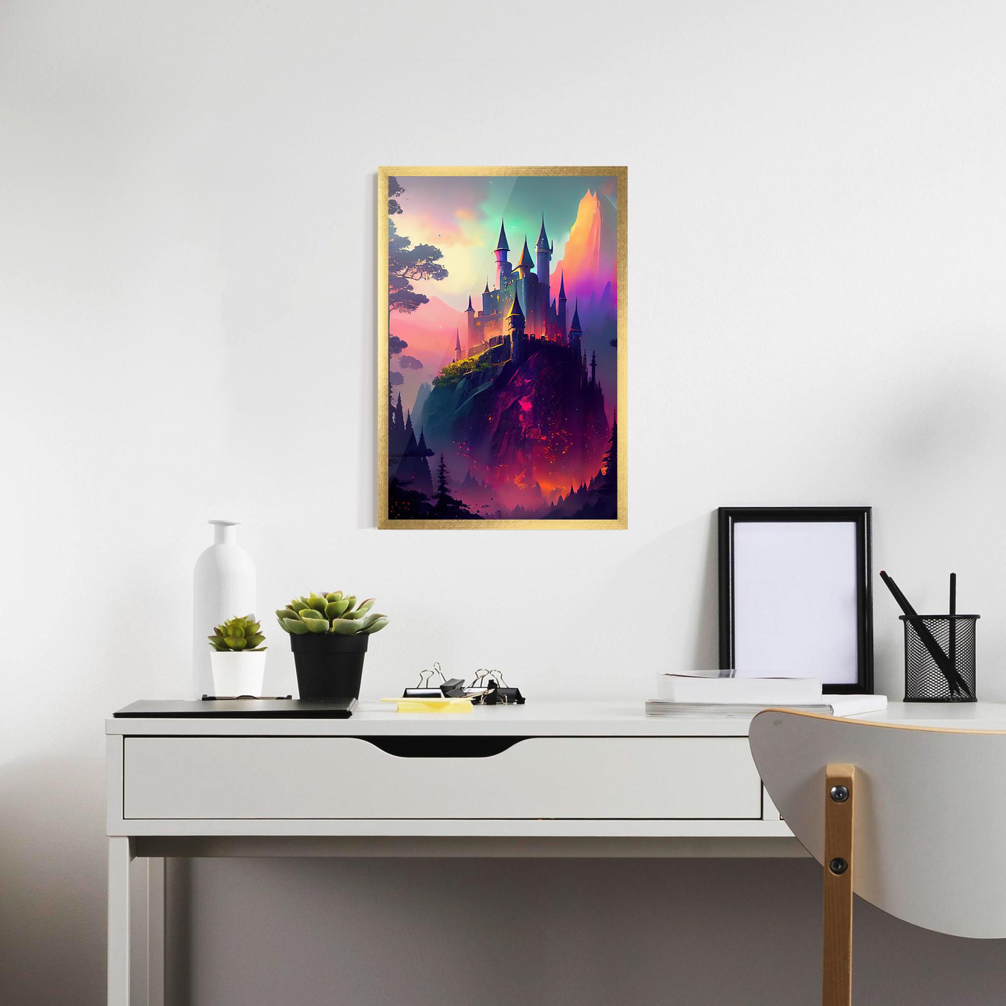 Poster Înrămat Purple Orange Castle mockup 7