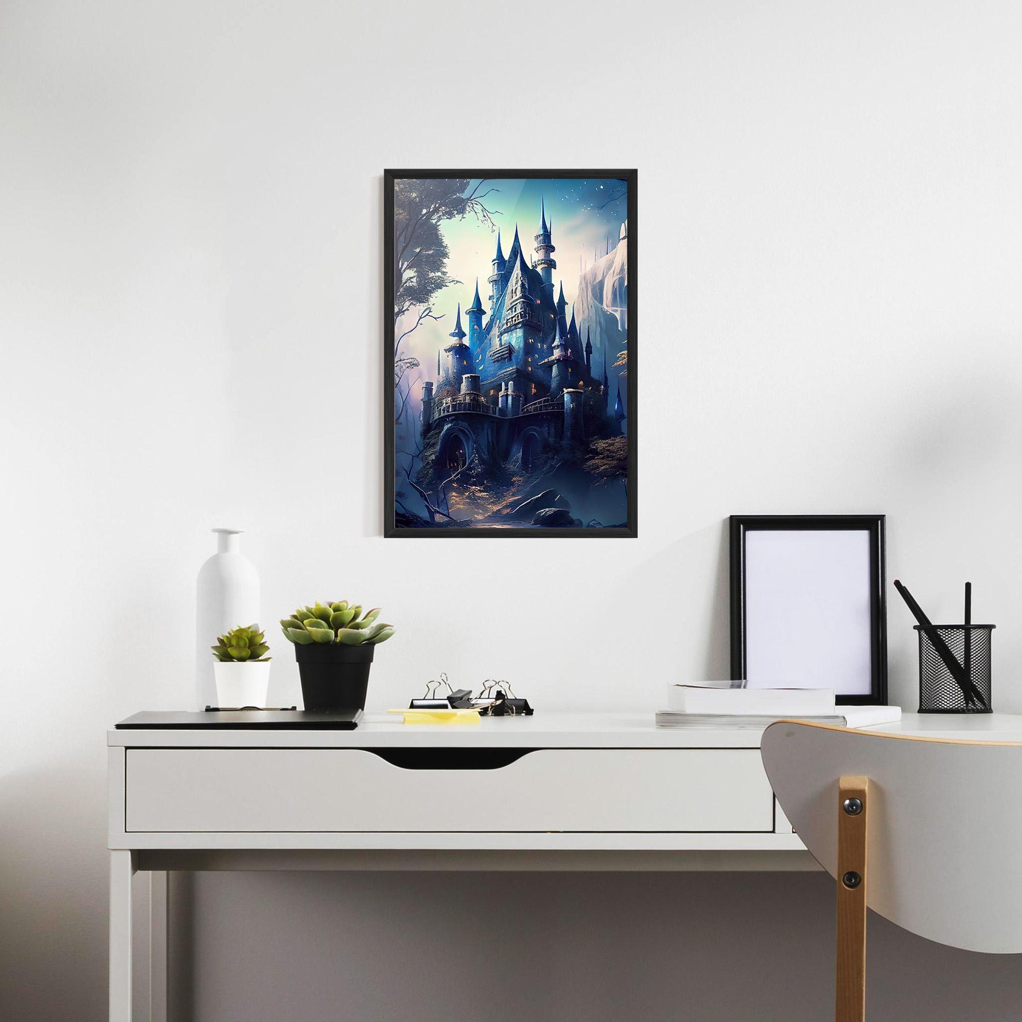 Poster Înrămat Blue Art Castle mockup 7