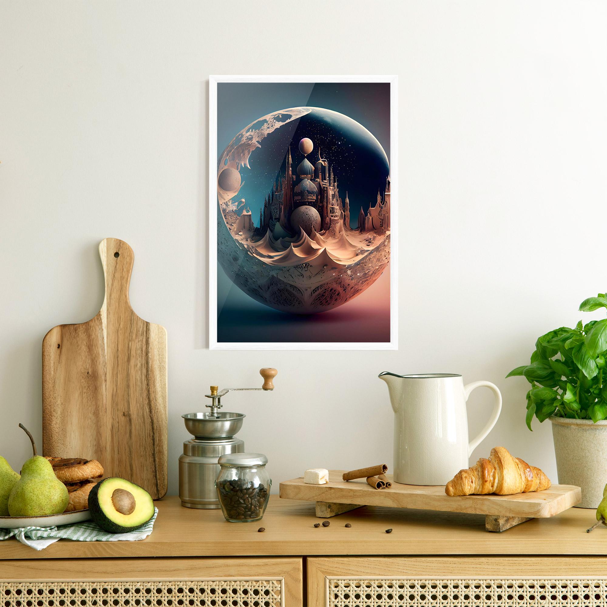 Poster Înrămat Fantasy Planet Castle mockup 8