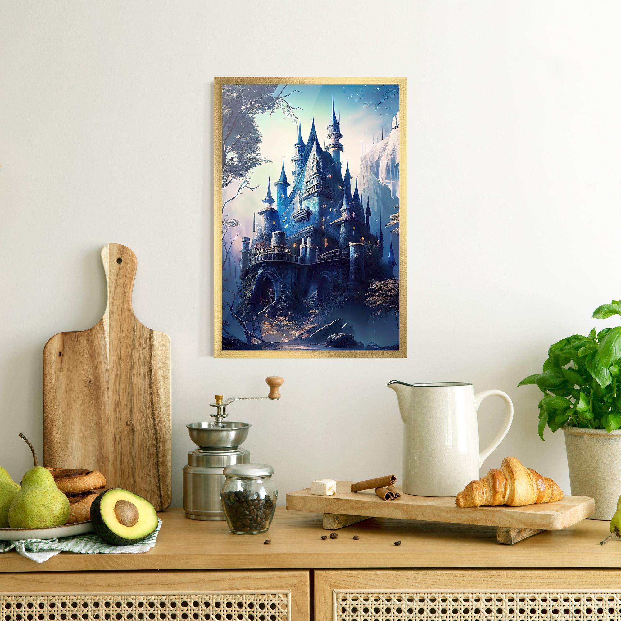 Poster Înrămat Blue Art Castle mockup 8