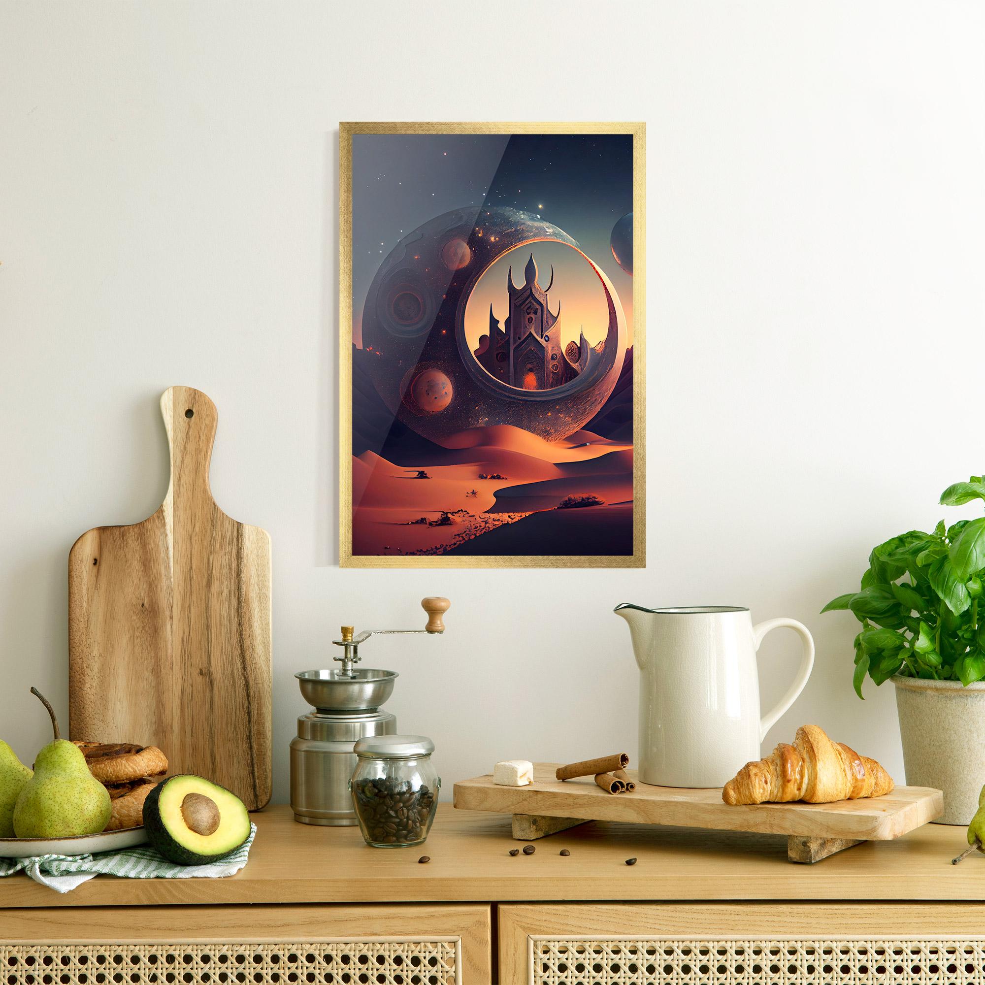 Poster Înrămat Fantasy Desert Castle mockup 8