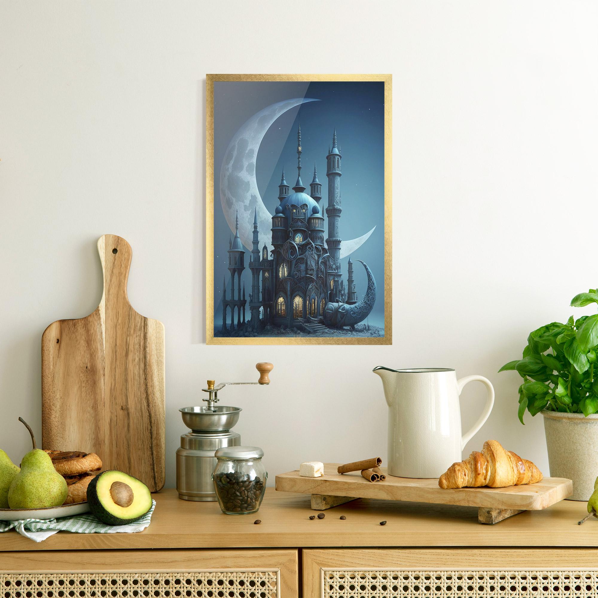 Poster Înrămat Mosque Moon mockup 8