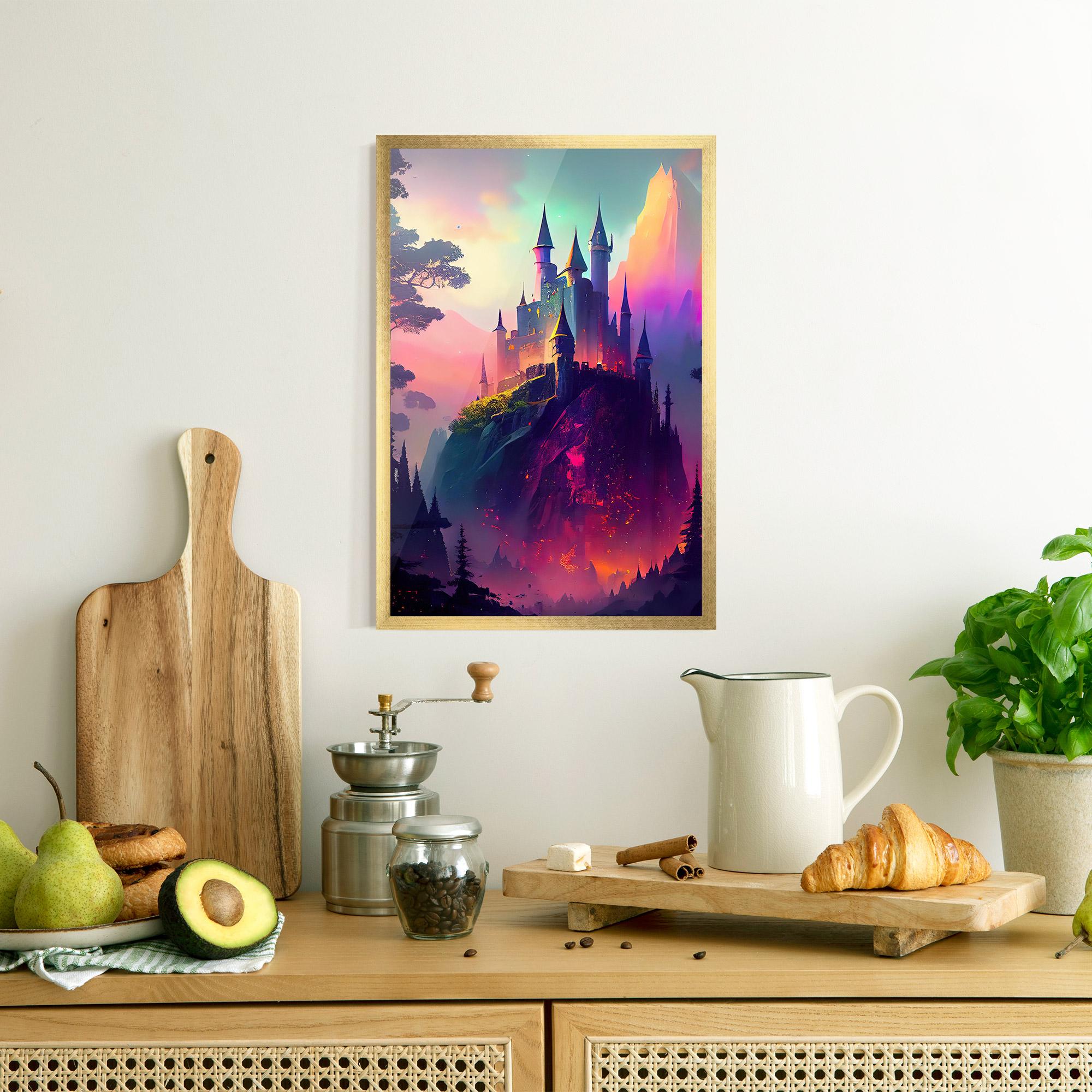 Poster Înrămat Purple Orange Castle mockup 8