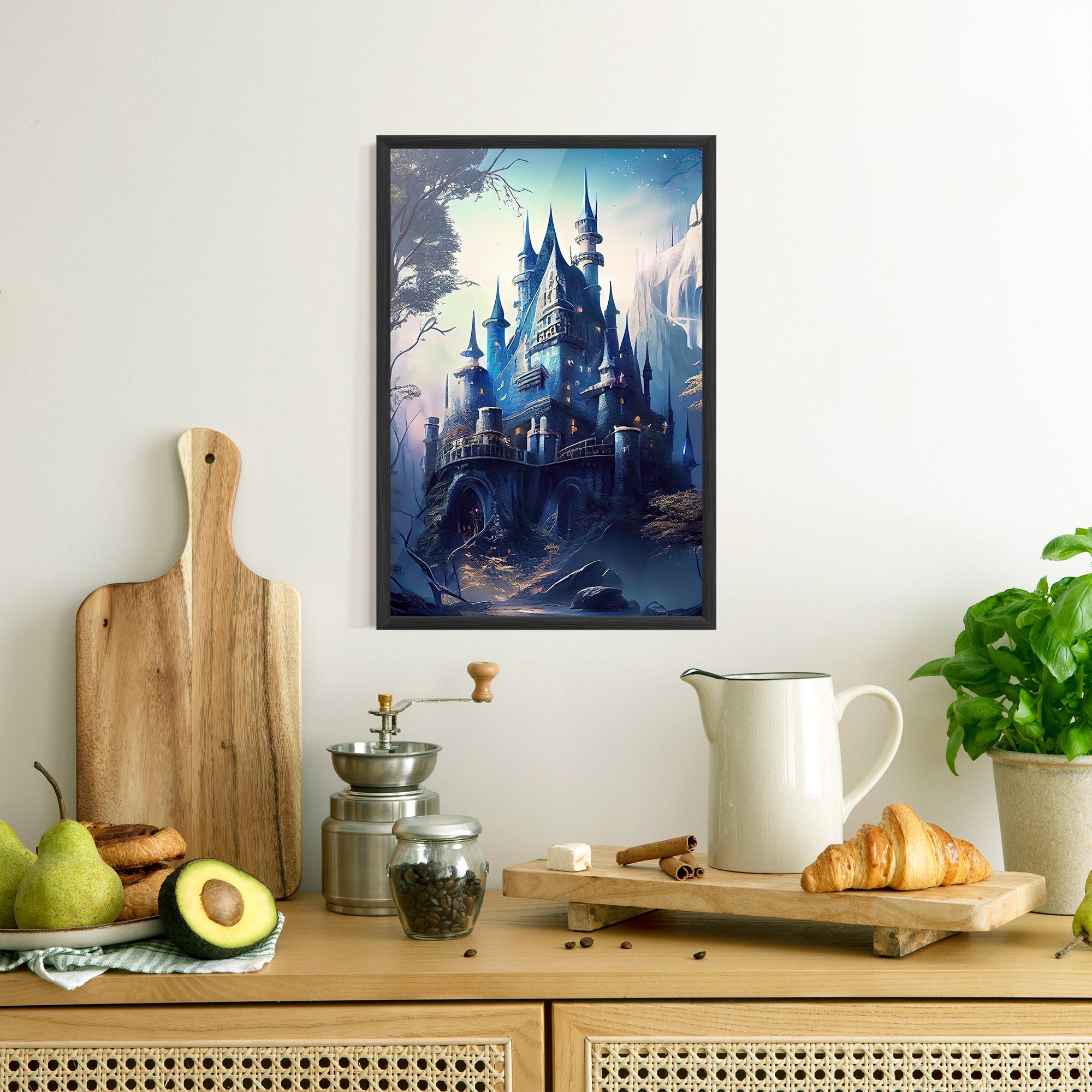 Poster Înrămat Blue Art Castle mockup 8