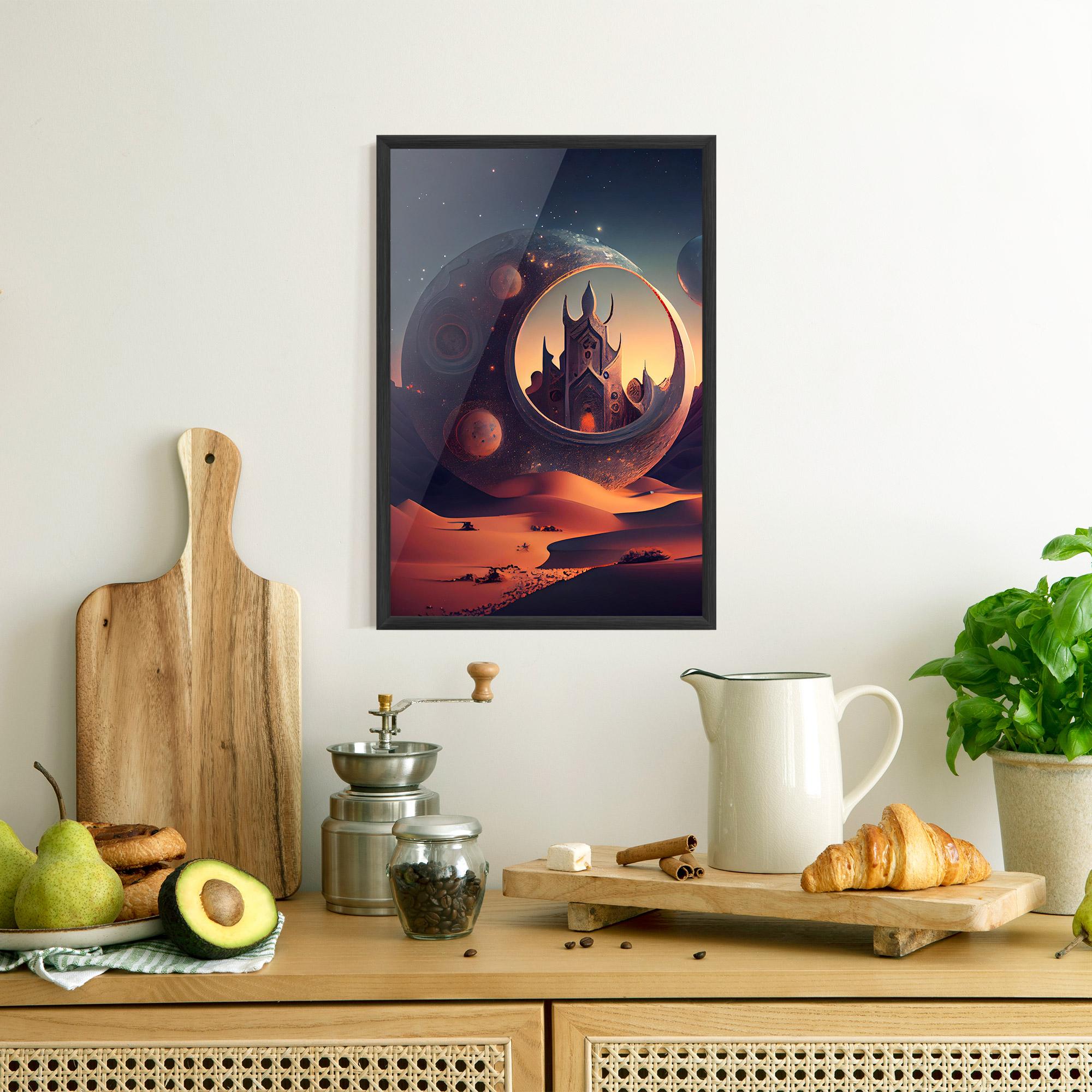 Poster Înrămat Fantasy Desert Castle mockup 8