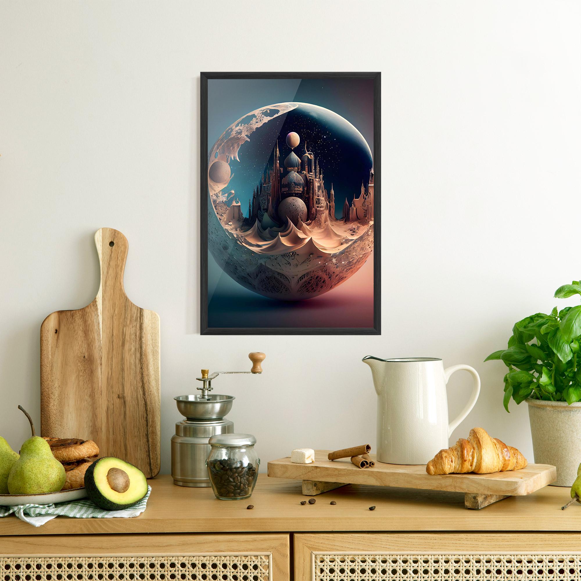 Poster Înrămat Fantasy Planet Castle mockup 8