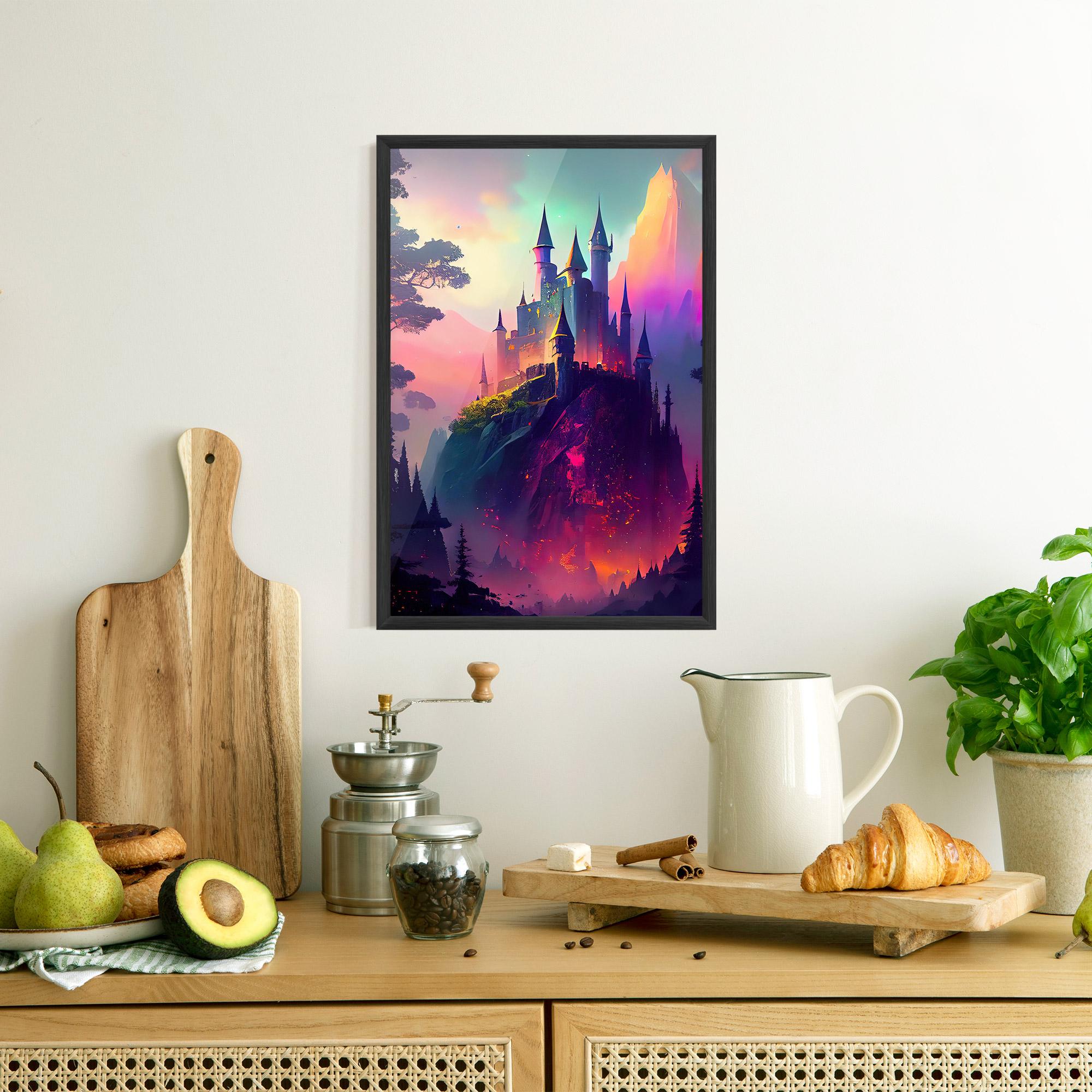 Poster Înrămat Purple Orange Castle mockup 8