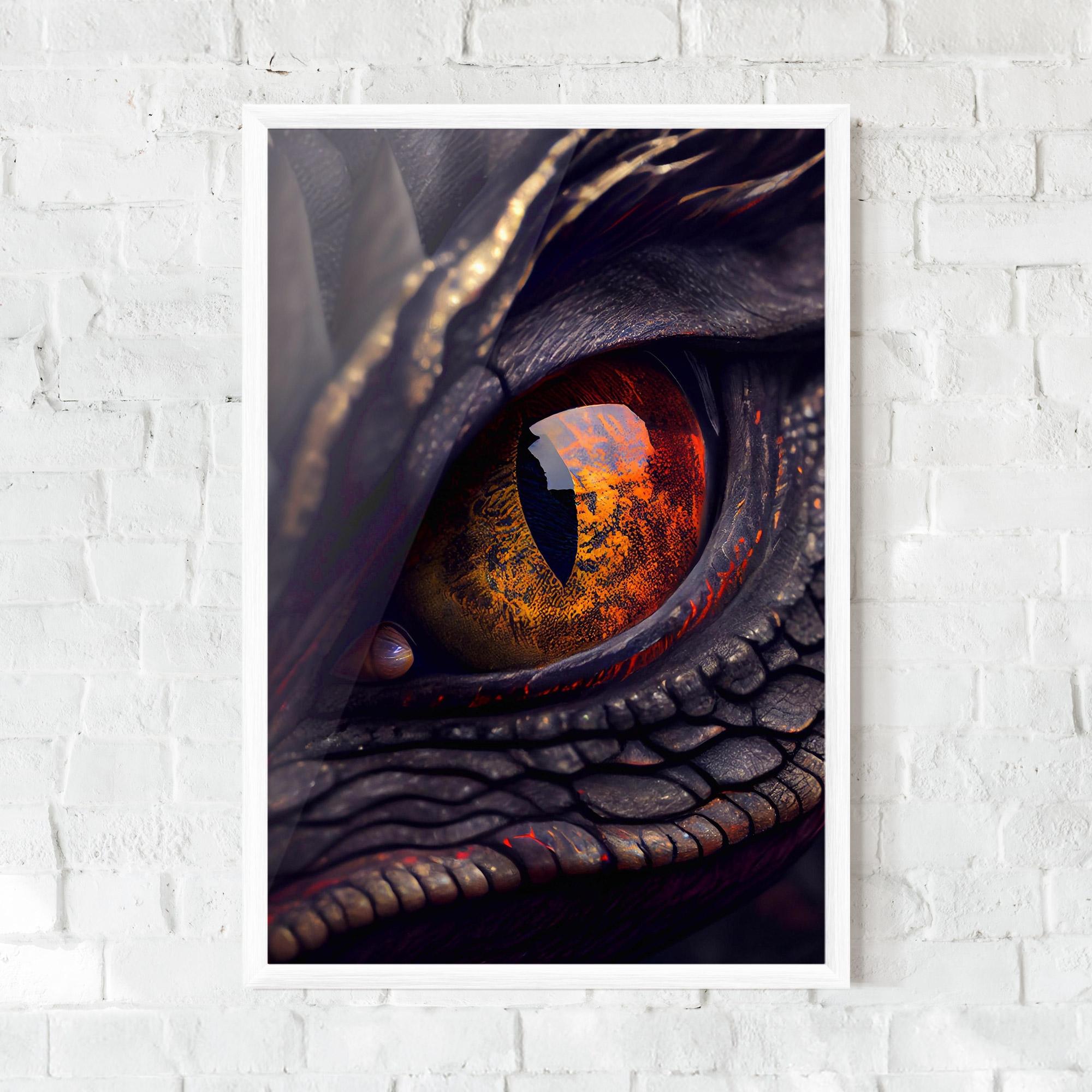Poster Înrămat Close Up Red Eye Dragon mockup 0