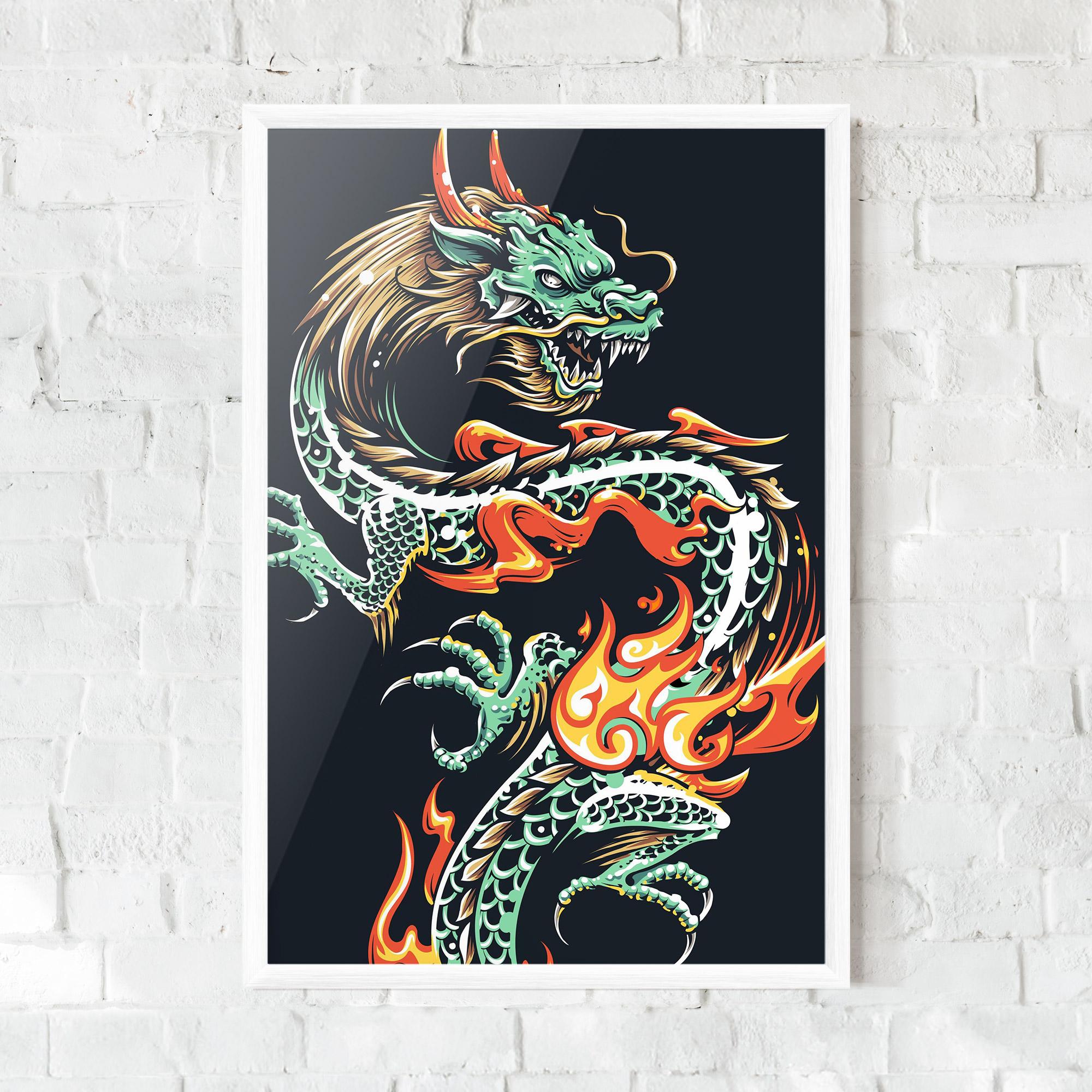 Poster Înrămat Dragon Green mockup 0