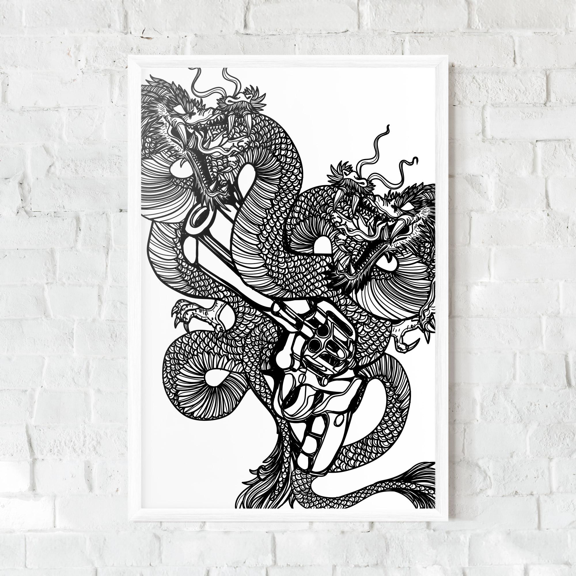 Poster Înrămat Dragon Gun mockup 0