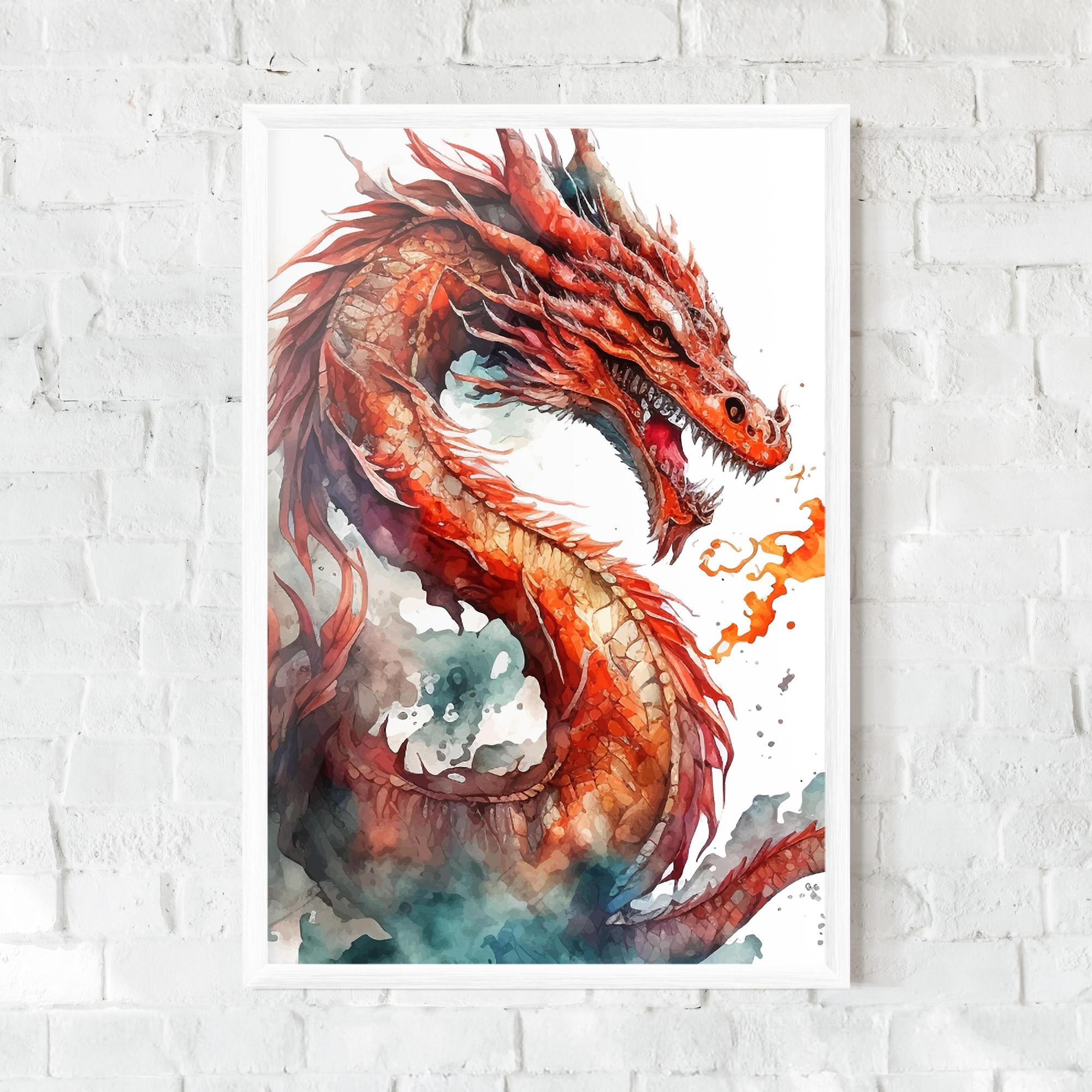 Poster Înrămat Fire Dragon mockup 0