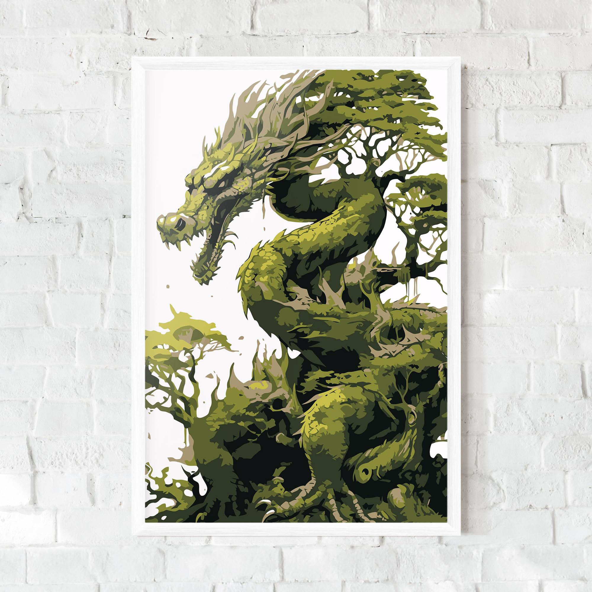 Poster Înrămat Green Nature Dragon mockup 0