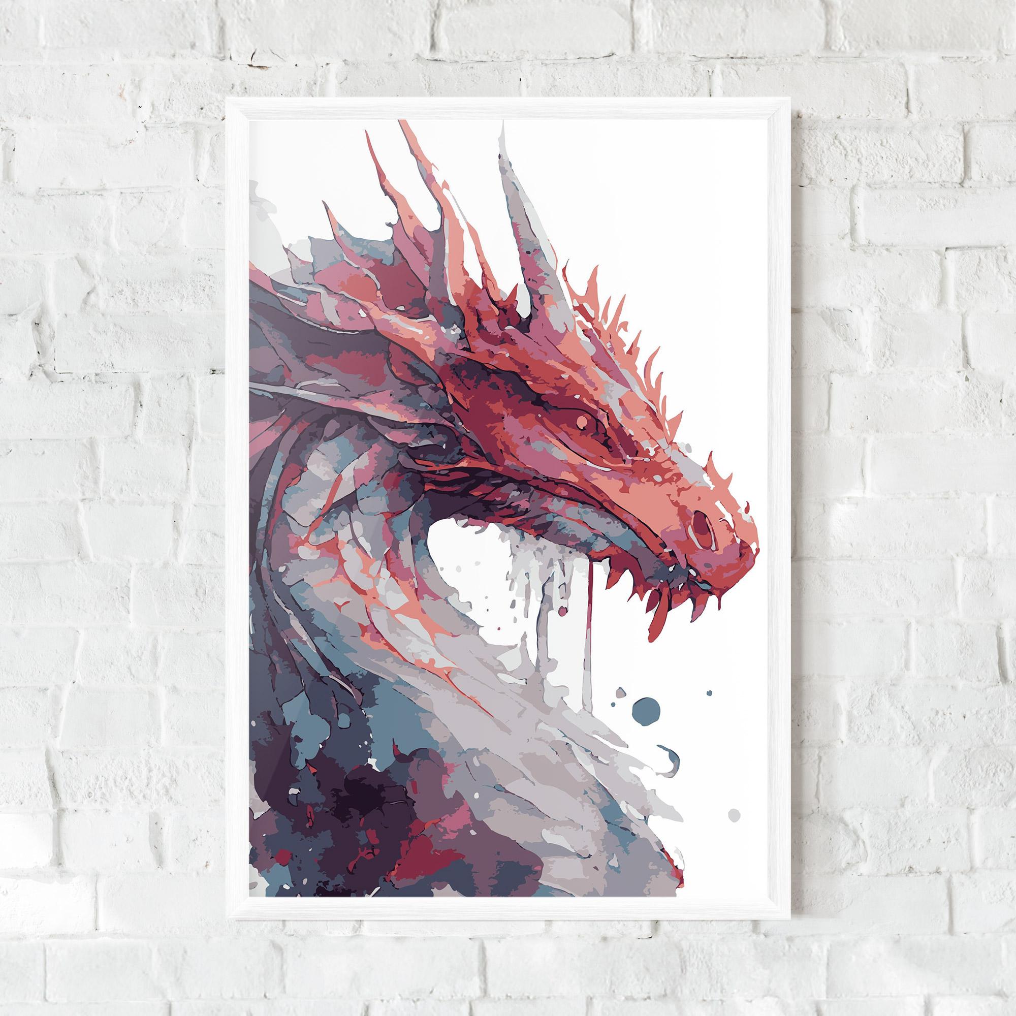 Poster Înrămat Red Blue Dragon mockup 0