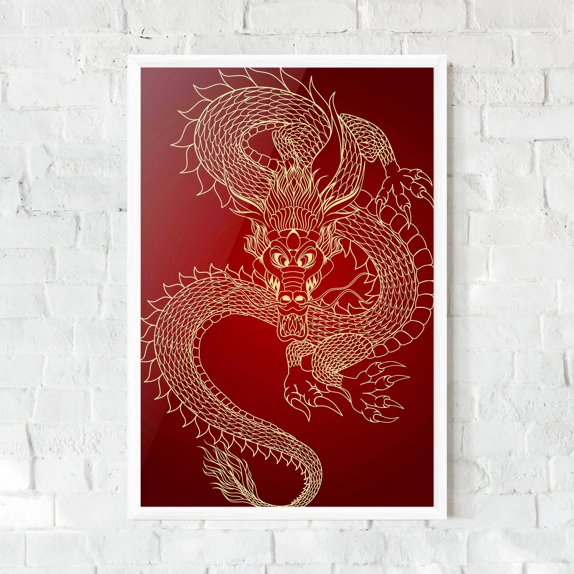 Poster Înrămat Traditional Dragon mockup 0