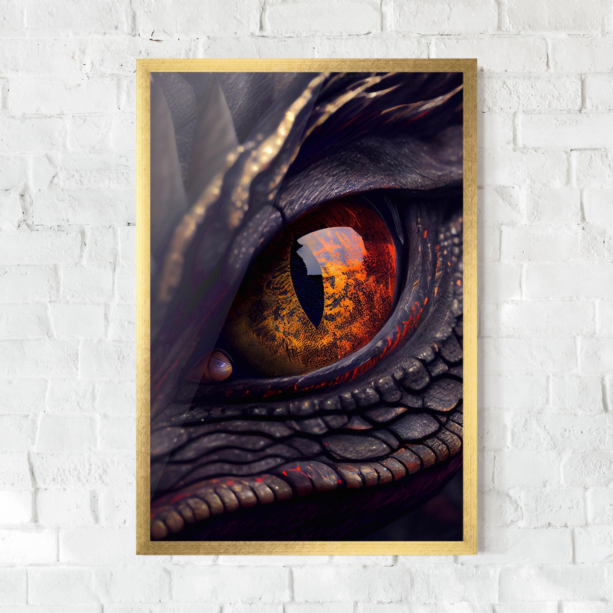 Poster Înrămat Close Up Red Eye Dragon mockup 0