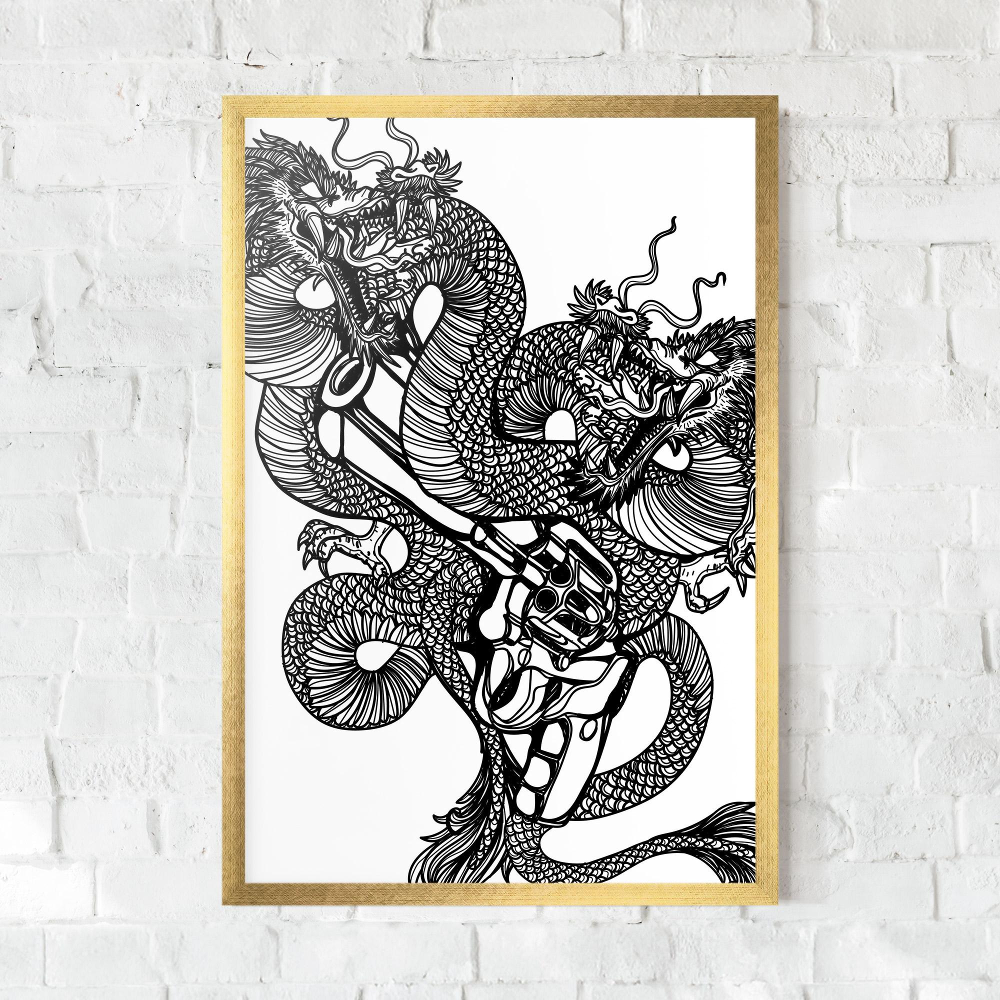 Poster Înrămat Dragon Gun mockup 0
