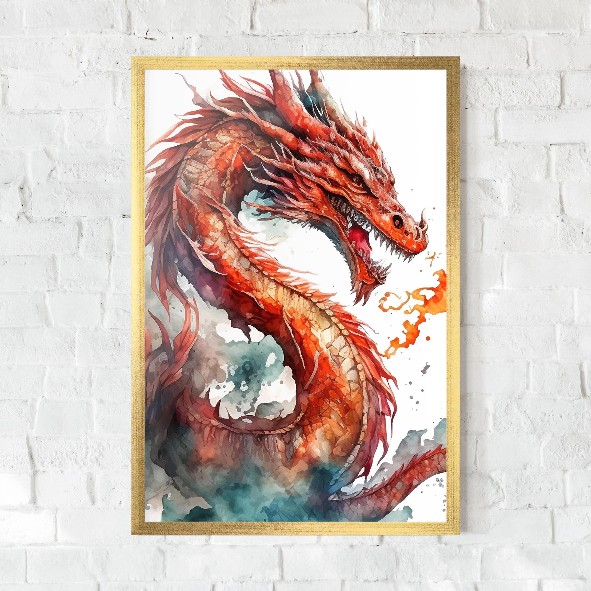 Poster Înrămat Fire Dragon mockup 0