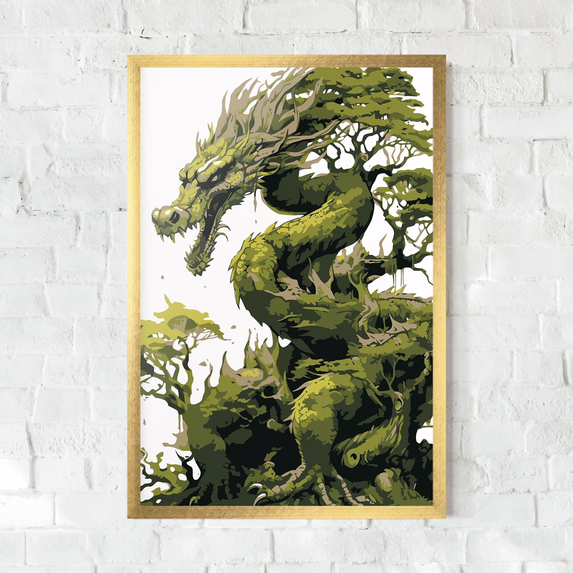 Poster Înrămat Green Nature Dragon mockup 0