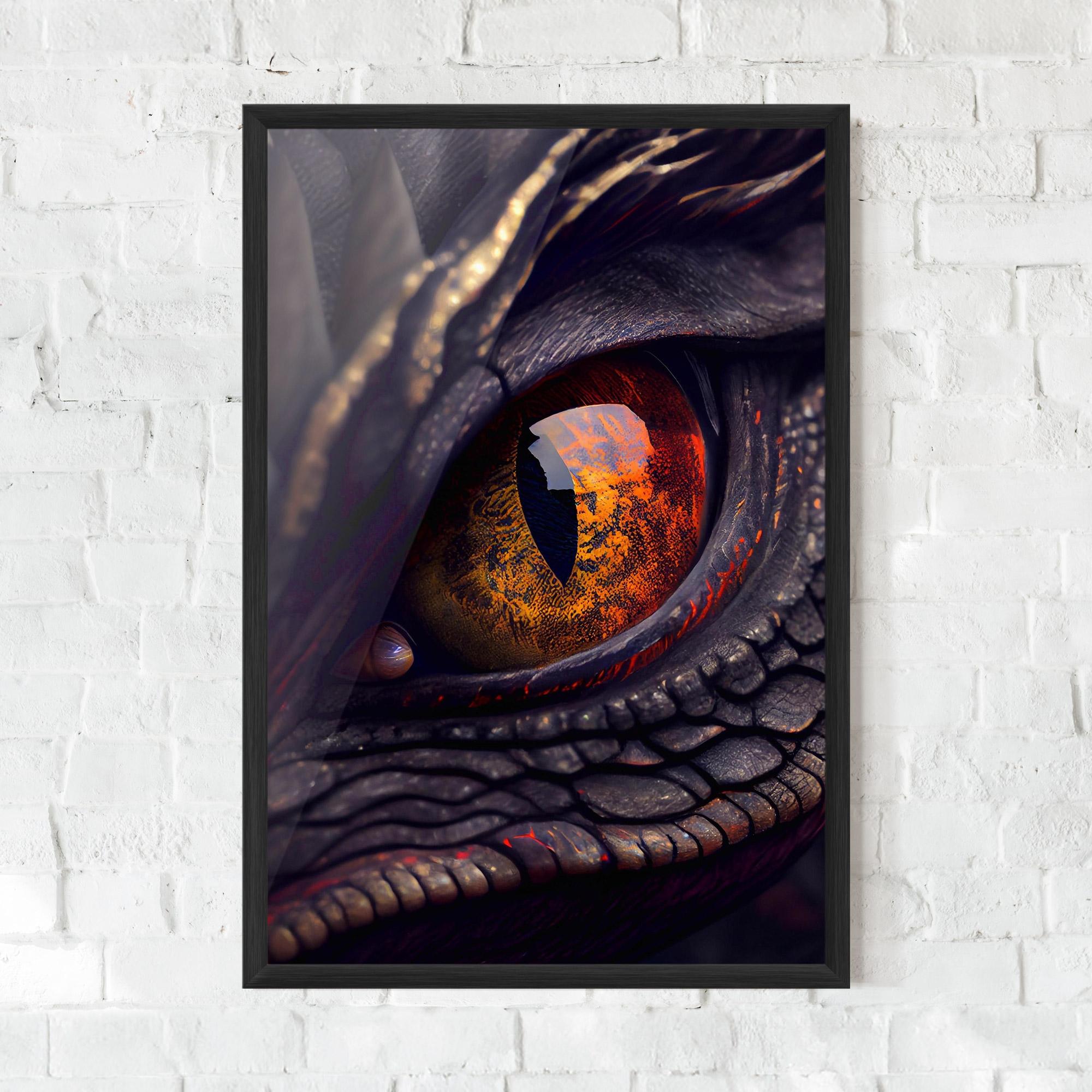 Poster Înrămat Close Up Red Eye Dragon mockup 0