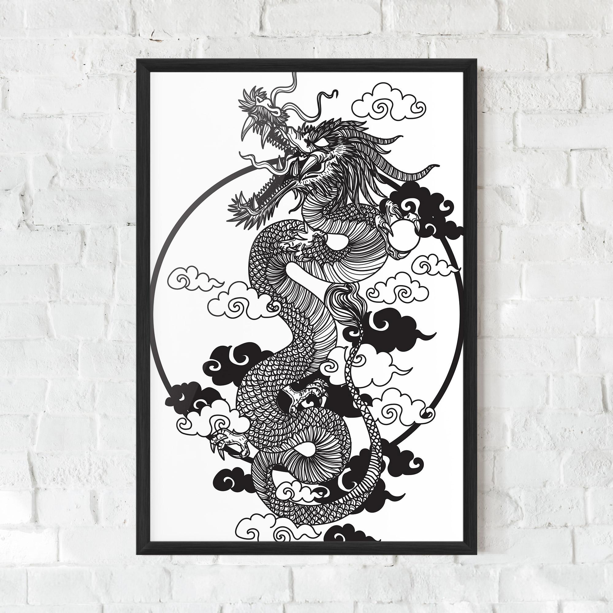 Poster Înrămat Dragon Circle 01 mockup 0