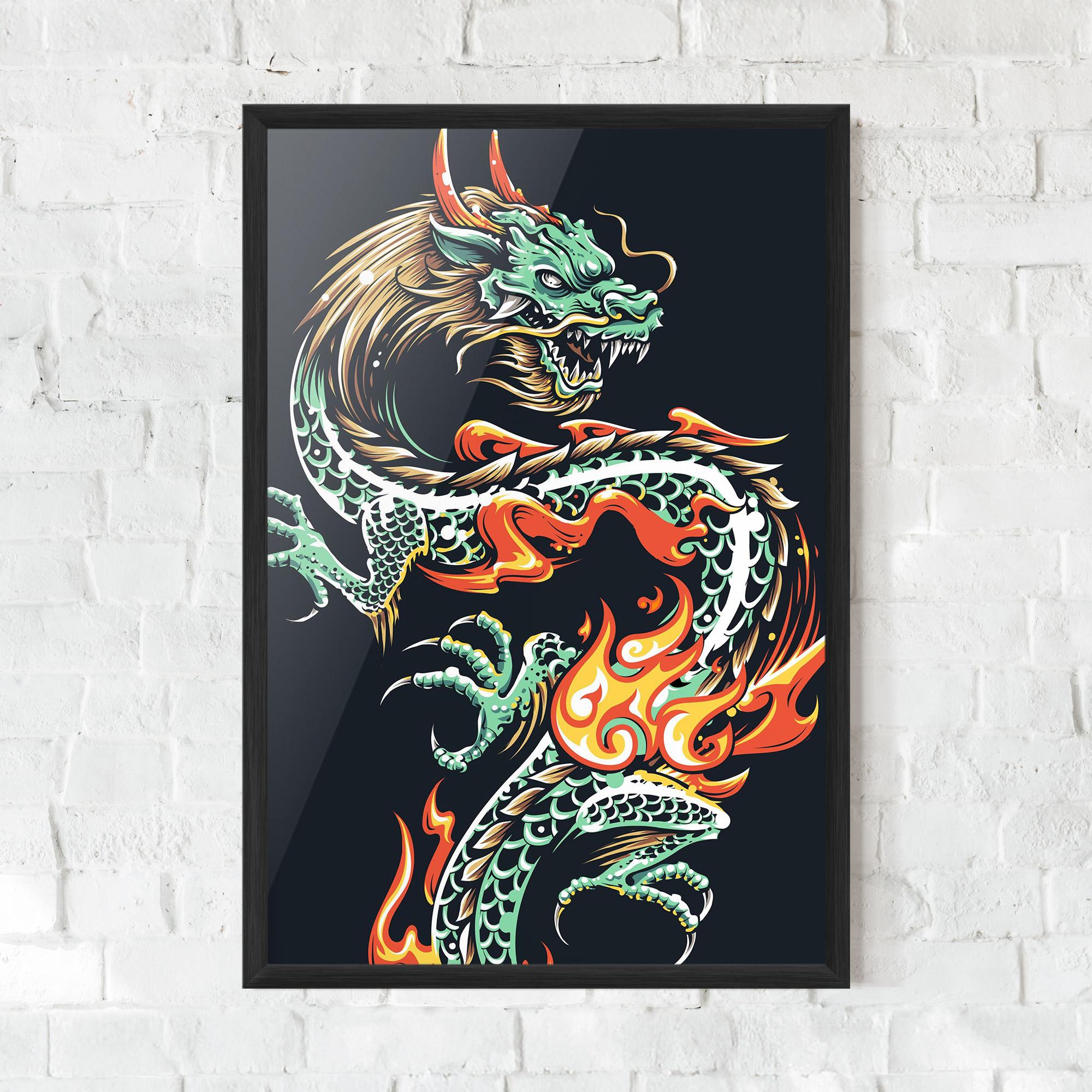 Poster Înrămat Dragon Green mockup 0