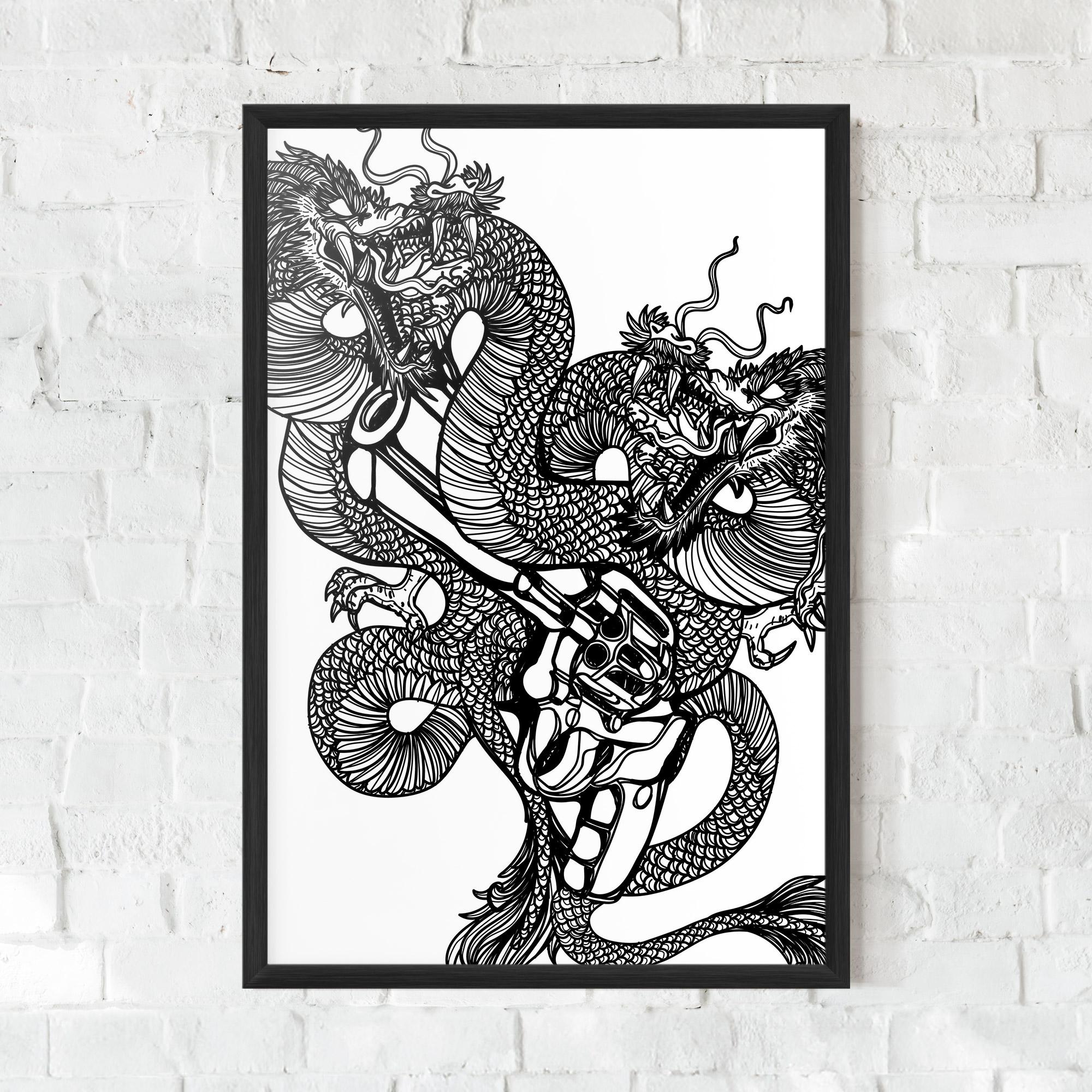 Poster Înrămat Dragon Gun mockup 0