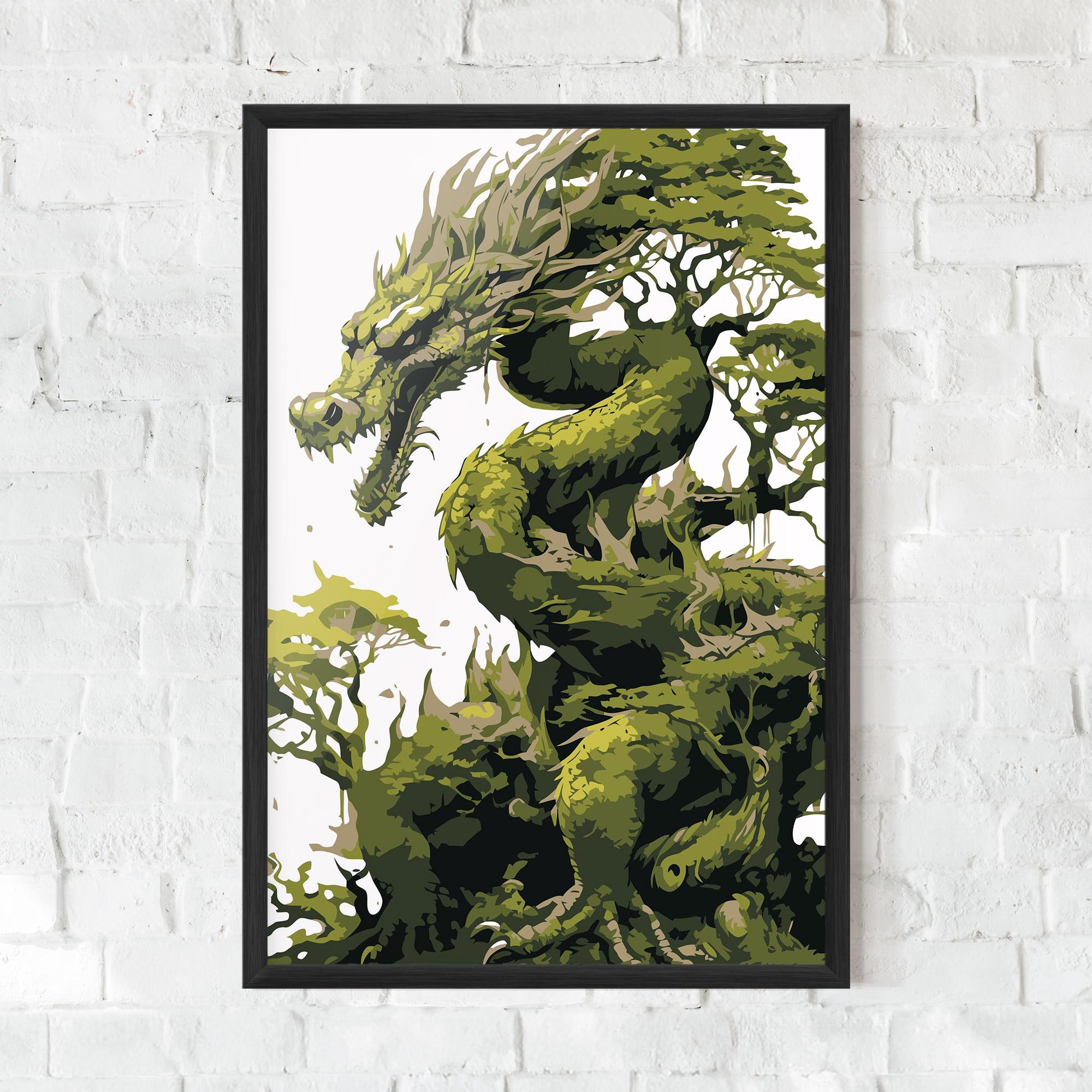 Poster Înrămat Green Nature Dragon mockup 0