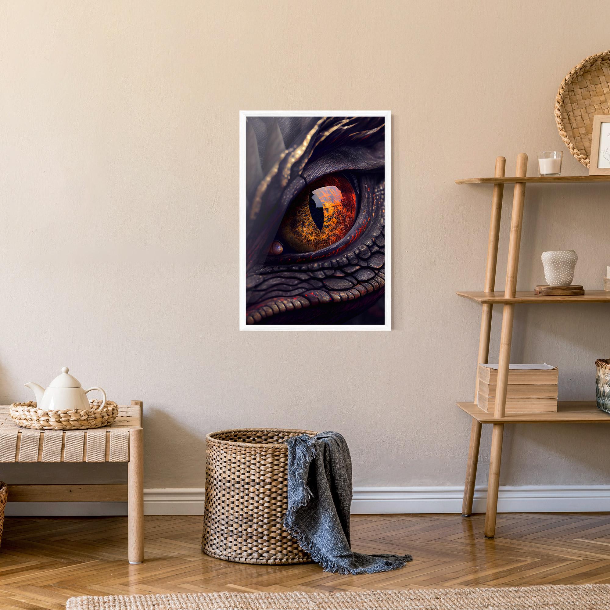 Poster Înrămat Close Up Red Eye Dragon mockup 9