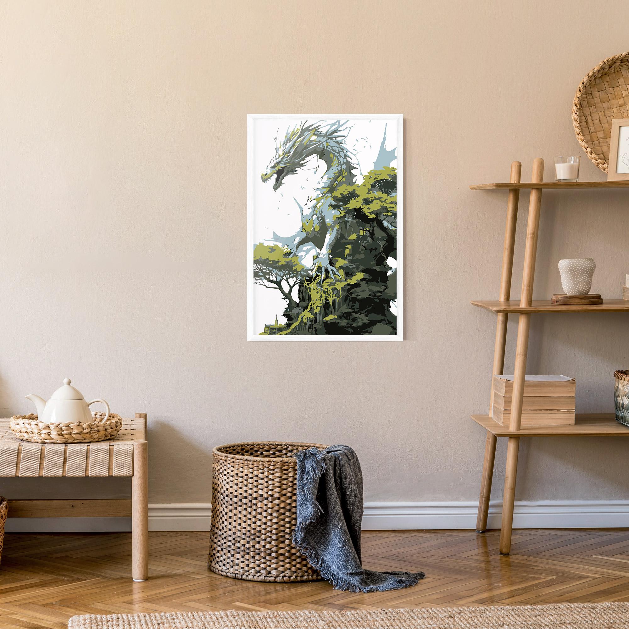 Poster Înrămat Grey Nature Dragon mockup 9