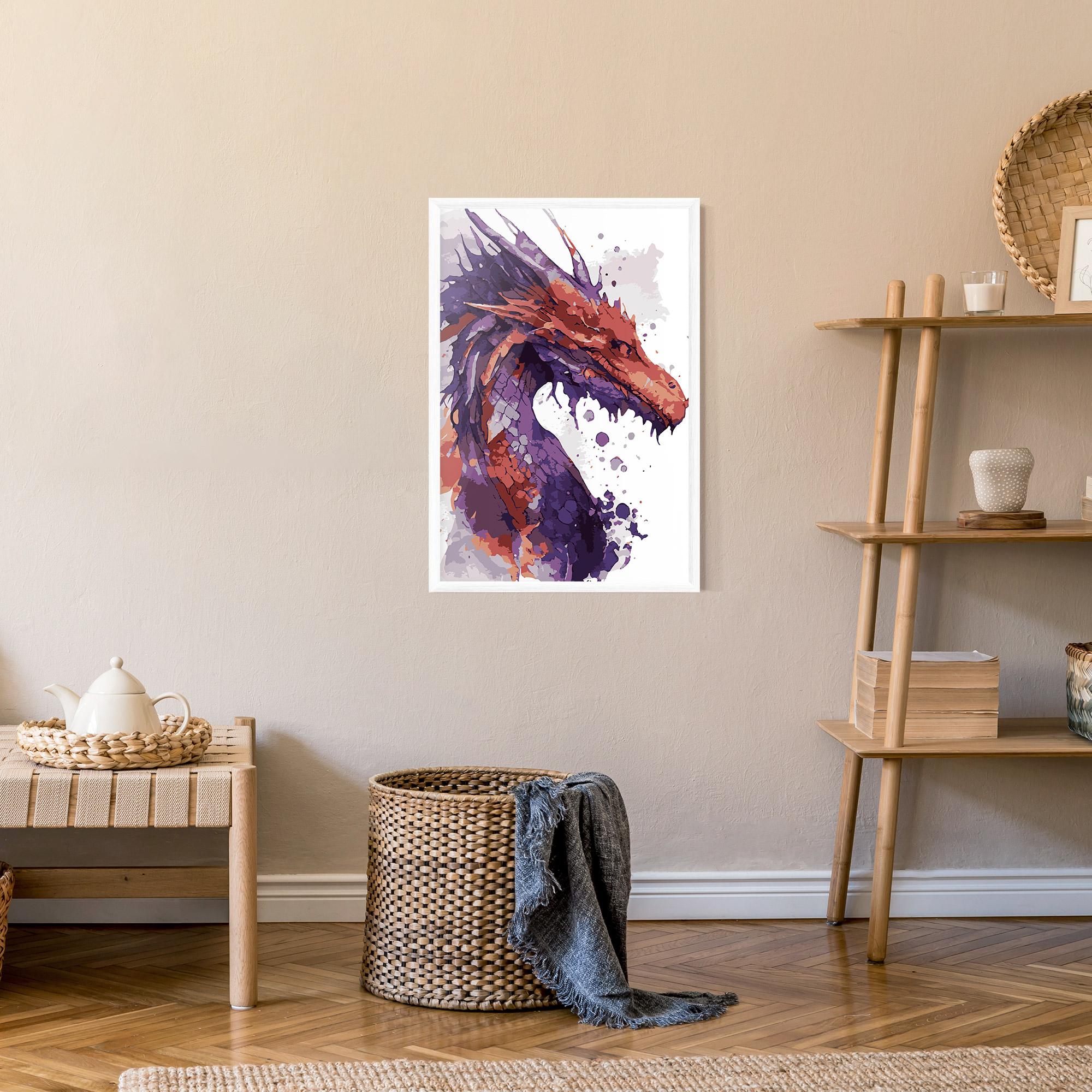 Poster Înrămat Orange Purple Dragon mockup 9
