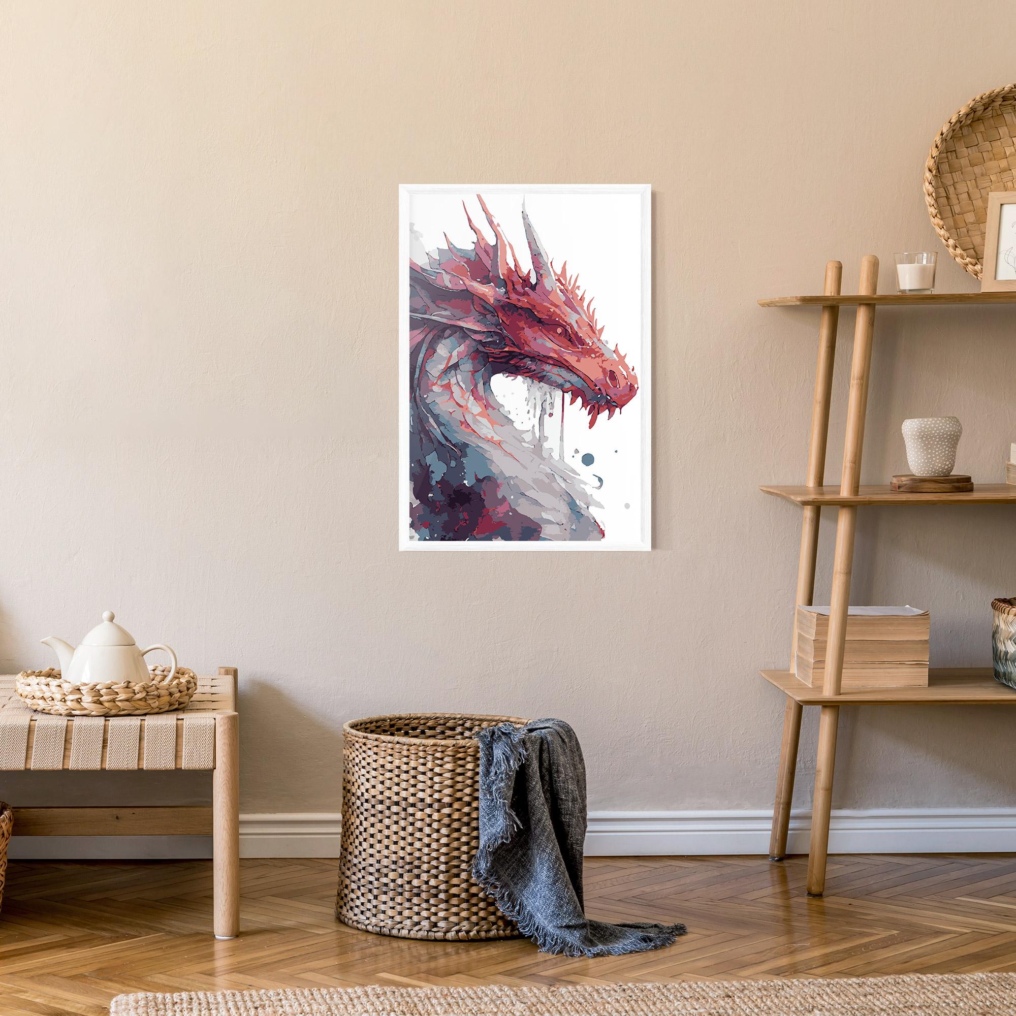 Poster Înrămat Red Blue Dragon mockup 9