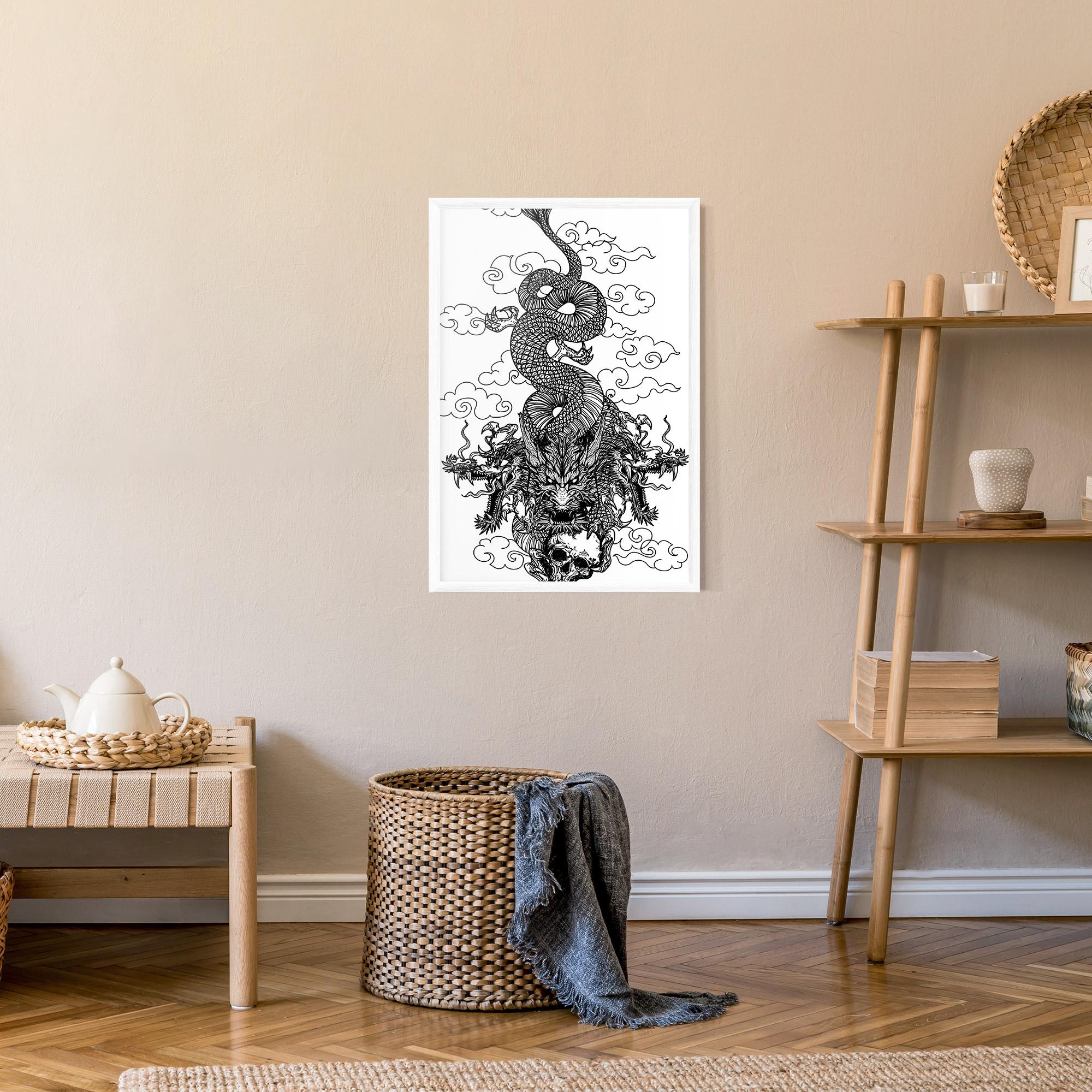 Poster Înrămat Skull Dragon mockup 9