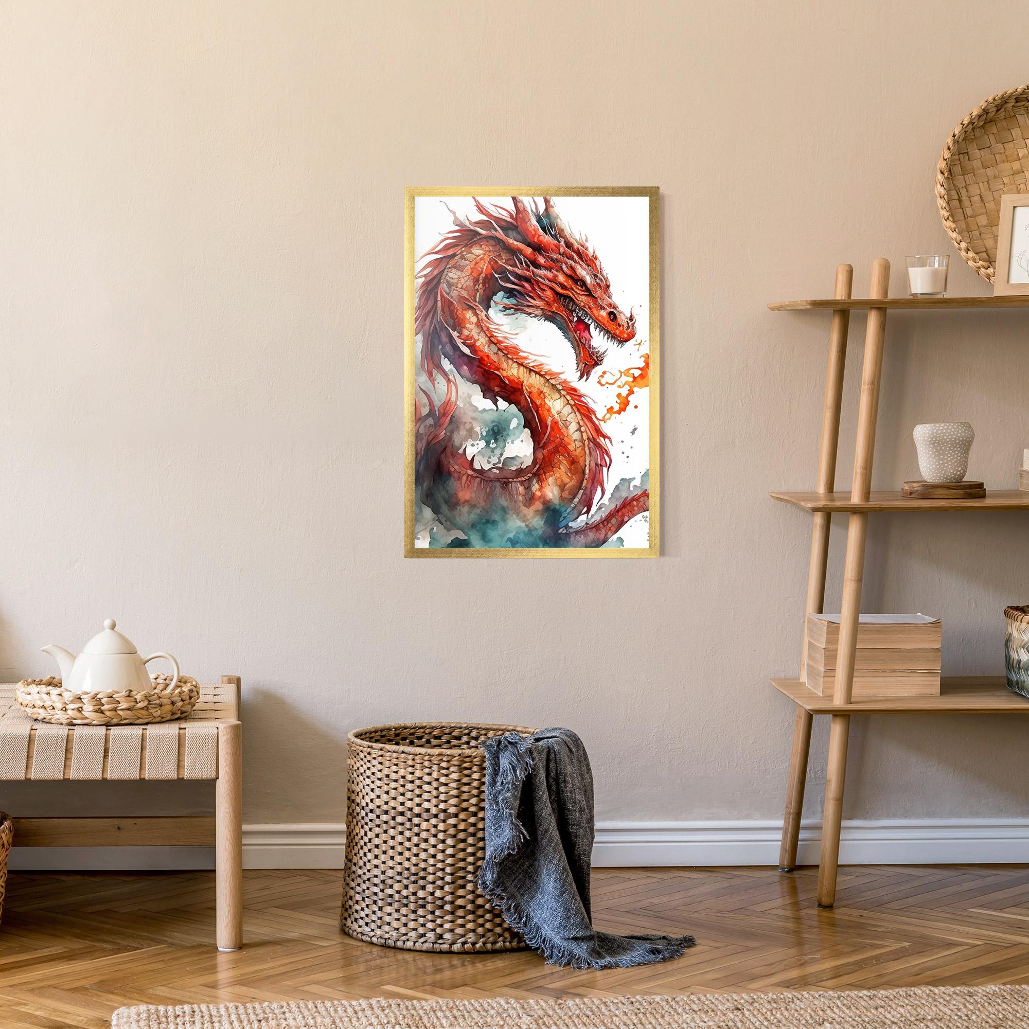Poster Înrămat Fire Dragon mockup 9