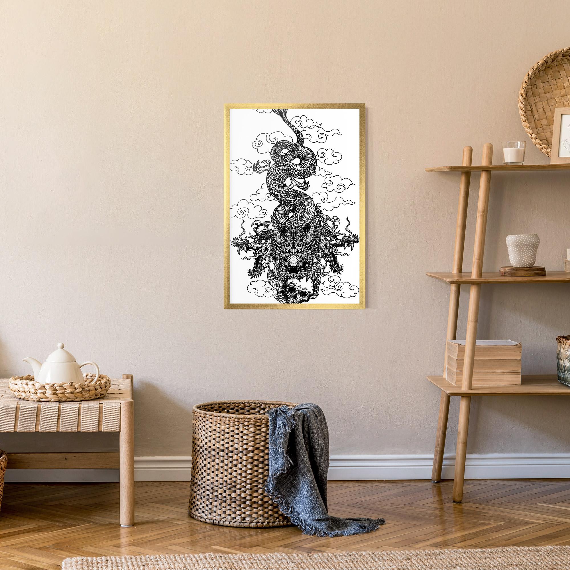 Poster Înrămat Skull Dragon mockup 9