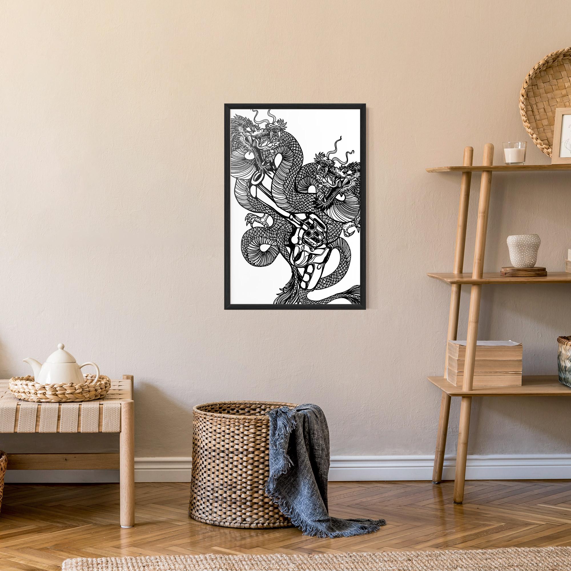 Poster Înrămat Dragon Gun mockup 9