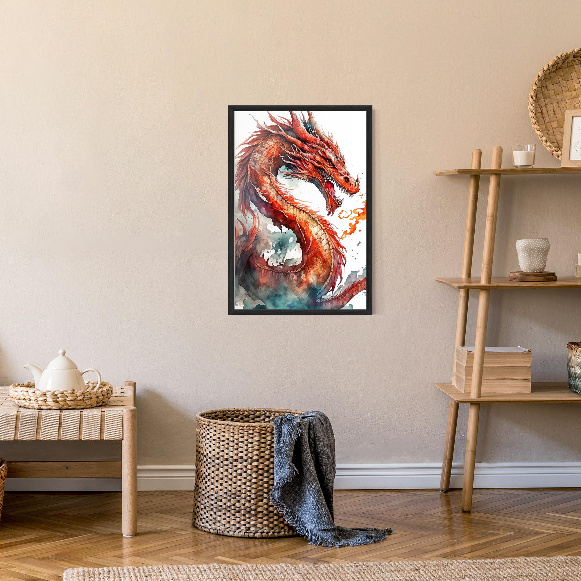 Poster Înrămat Fire Dragon mockup 9