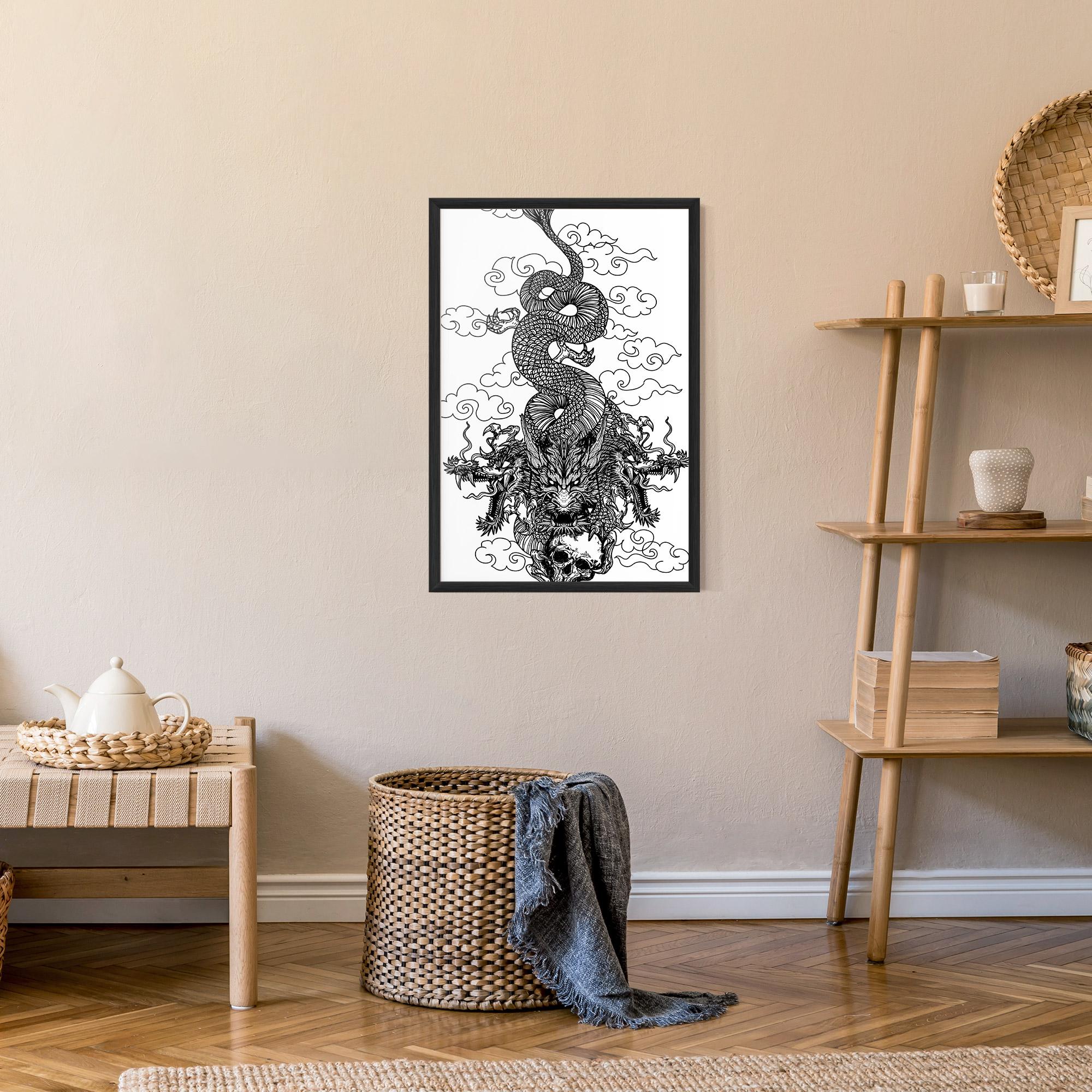 Poster Înrămat Skull Dragon mockup 9