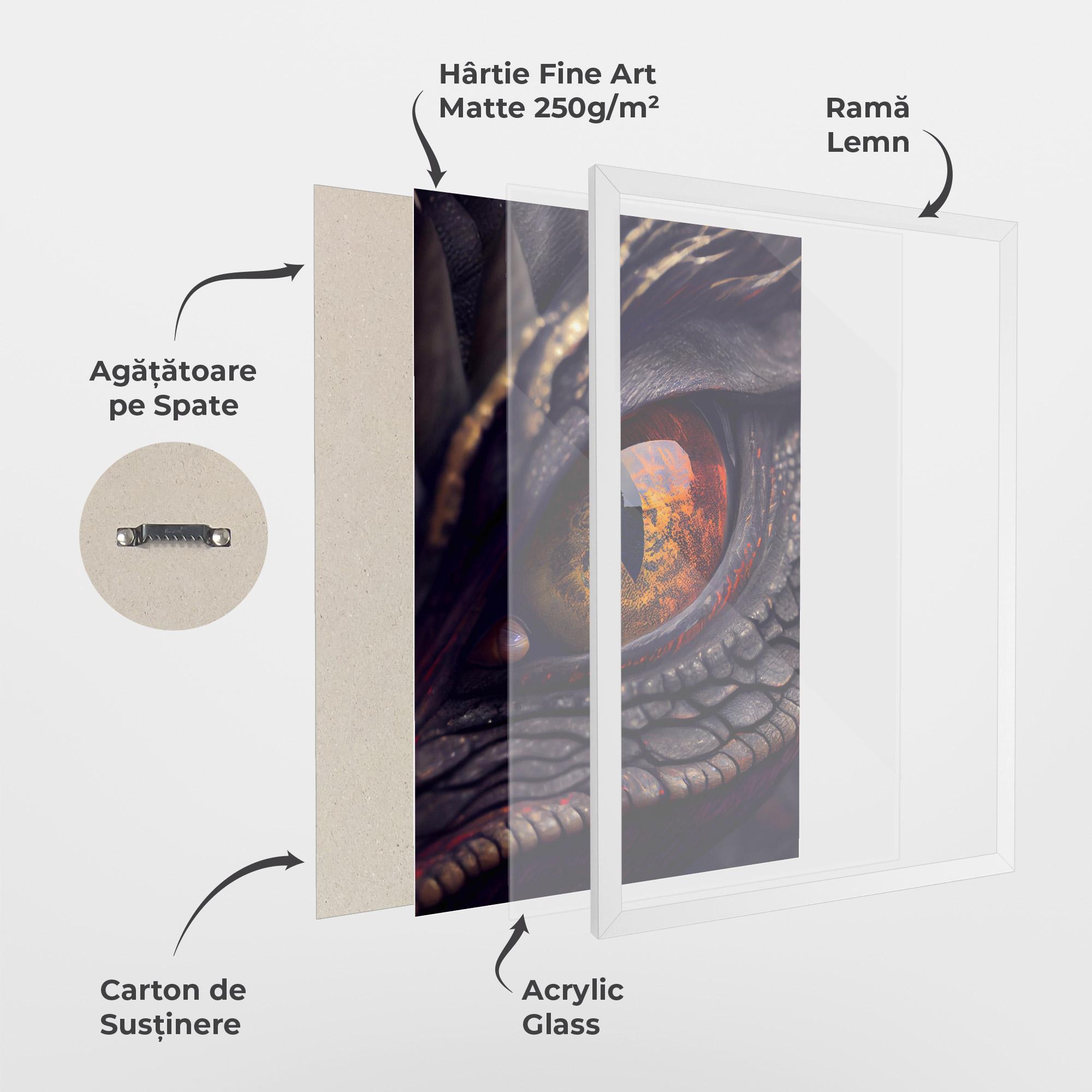 Poster Înrămat Close Up Red Eye Dragon mockup 1