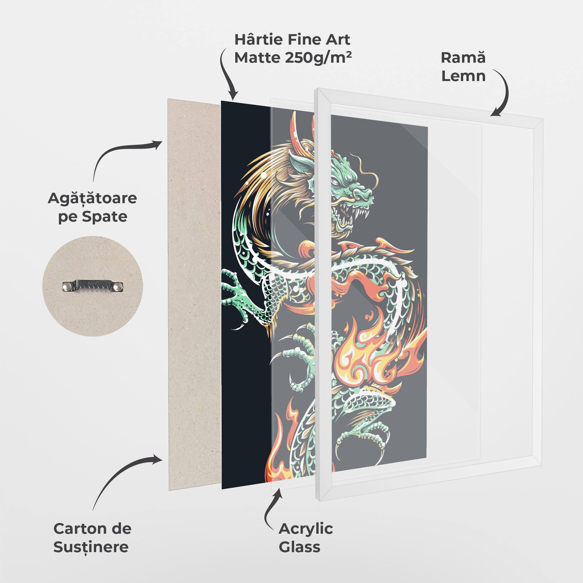 Poster Înrămat Dragon Green mockup 1