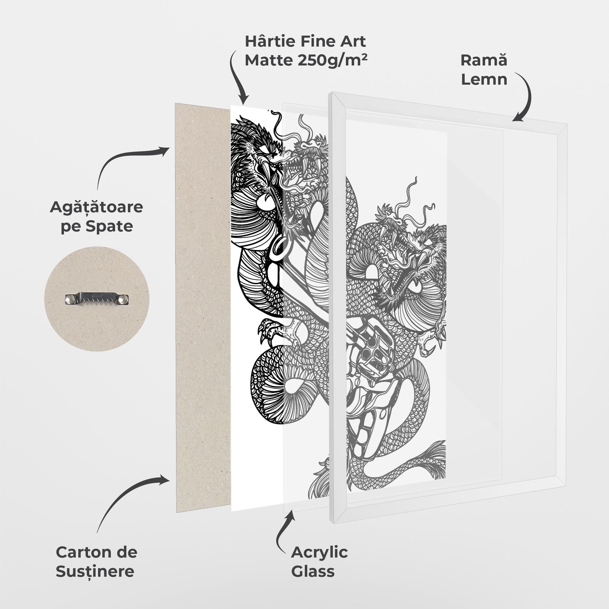 Poster Înrămat Dragon Gun mockup 1