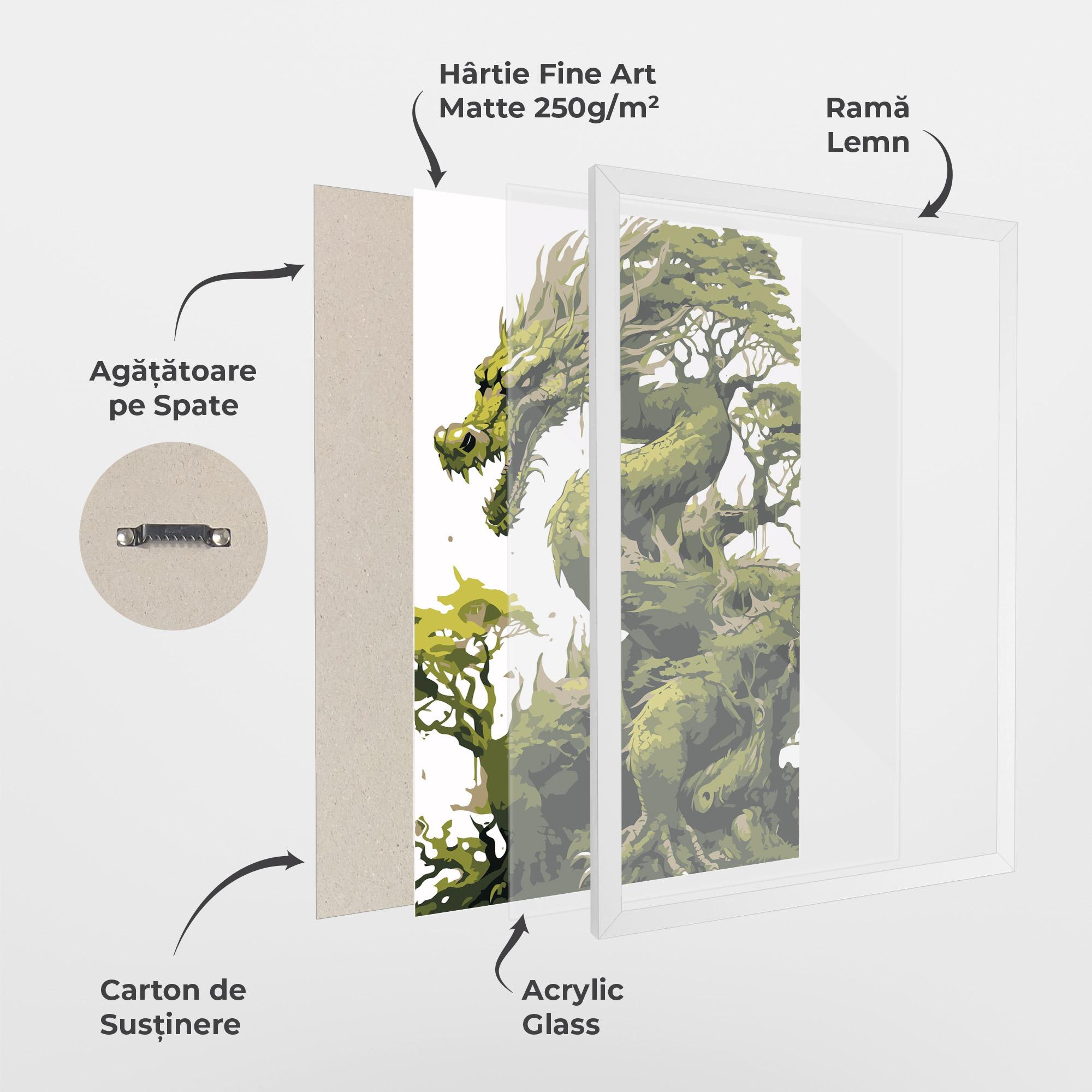 Poster Înrămat Green Nature Dragon mockup 1