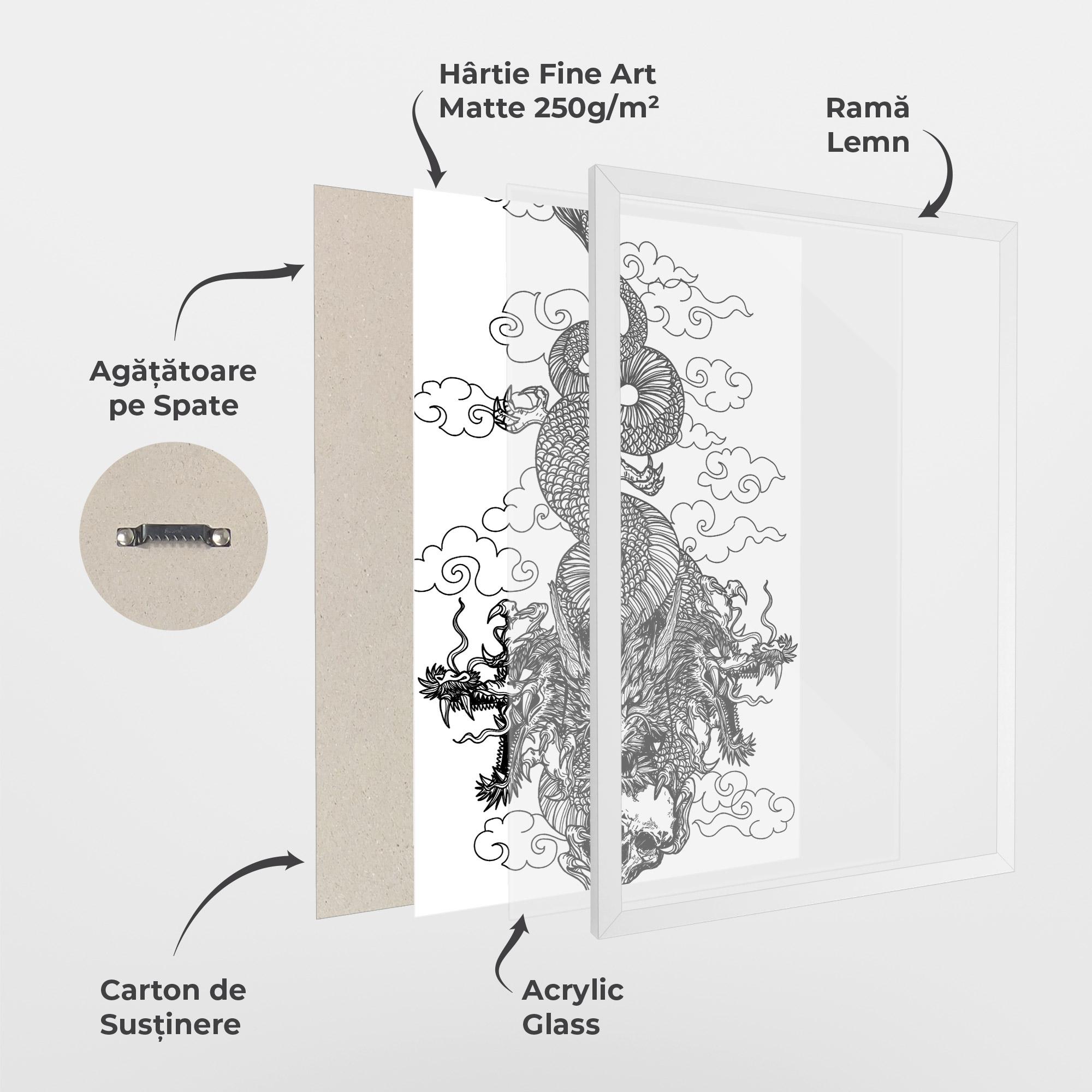 Poster Înrămat Skull Dragon mockup 1