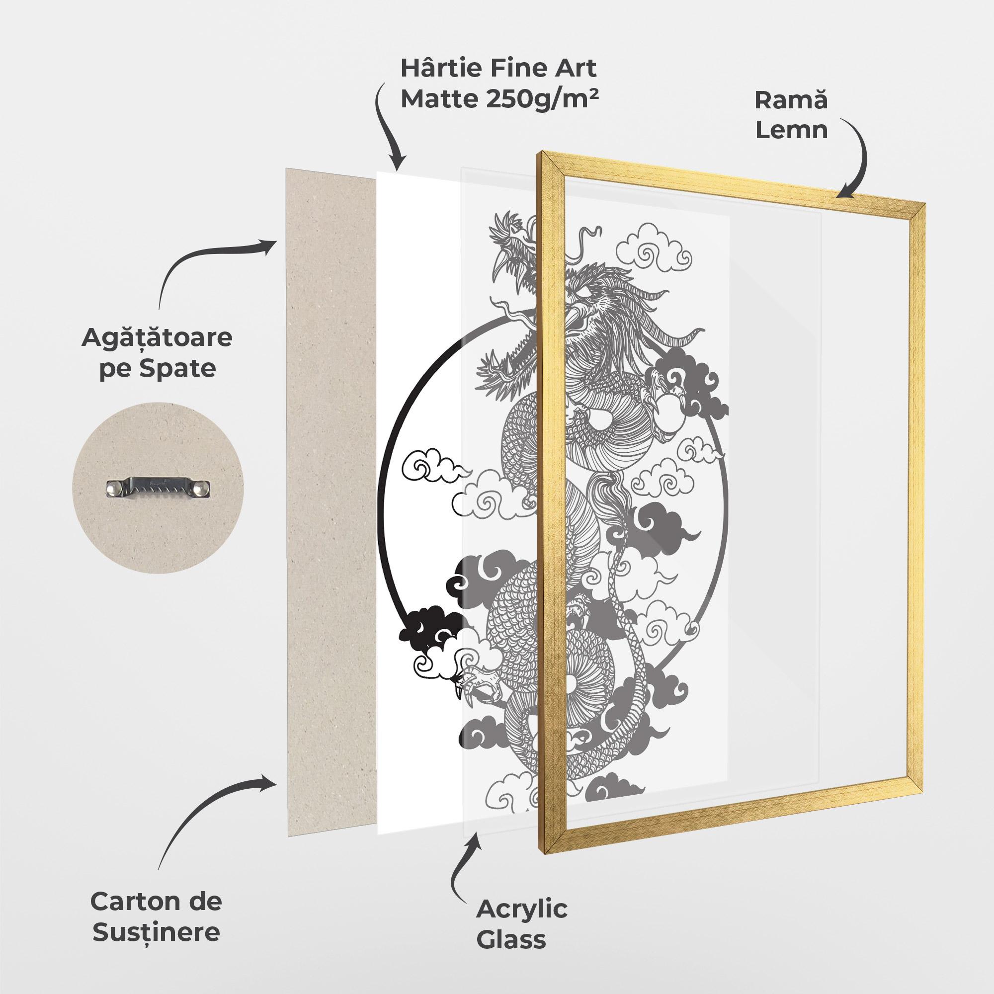 Poster Înrămat Dragon Circle 01 mockup 1