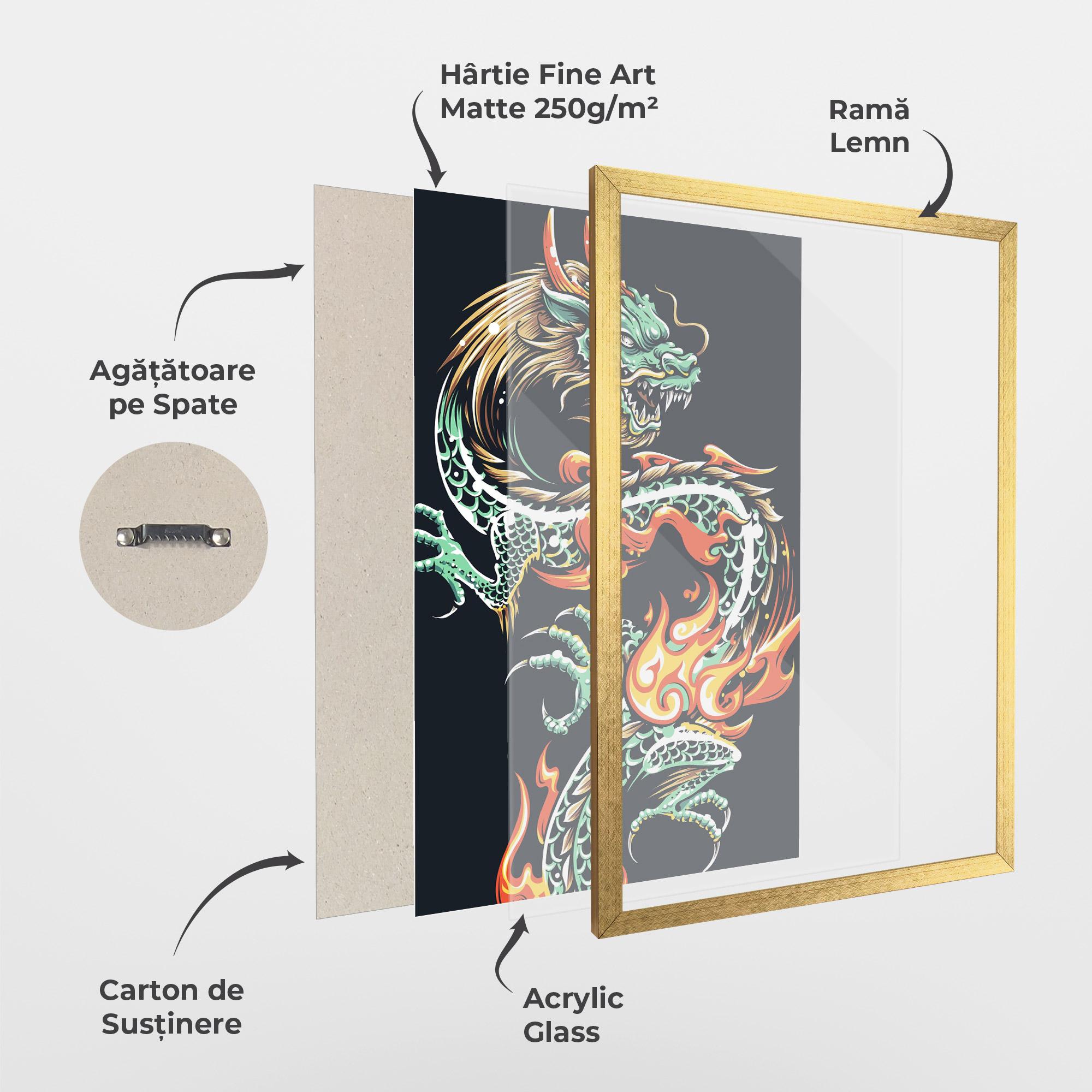 Poster Înrămat Dragon Green mockup 1