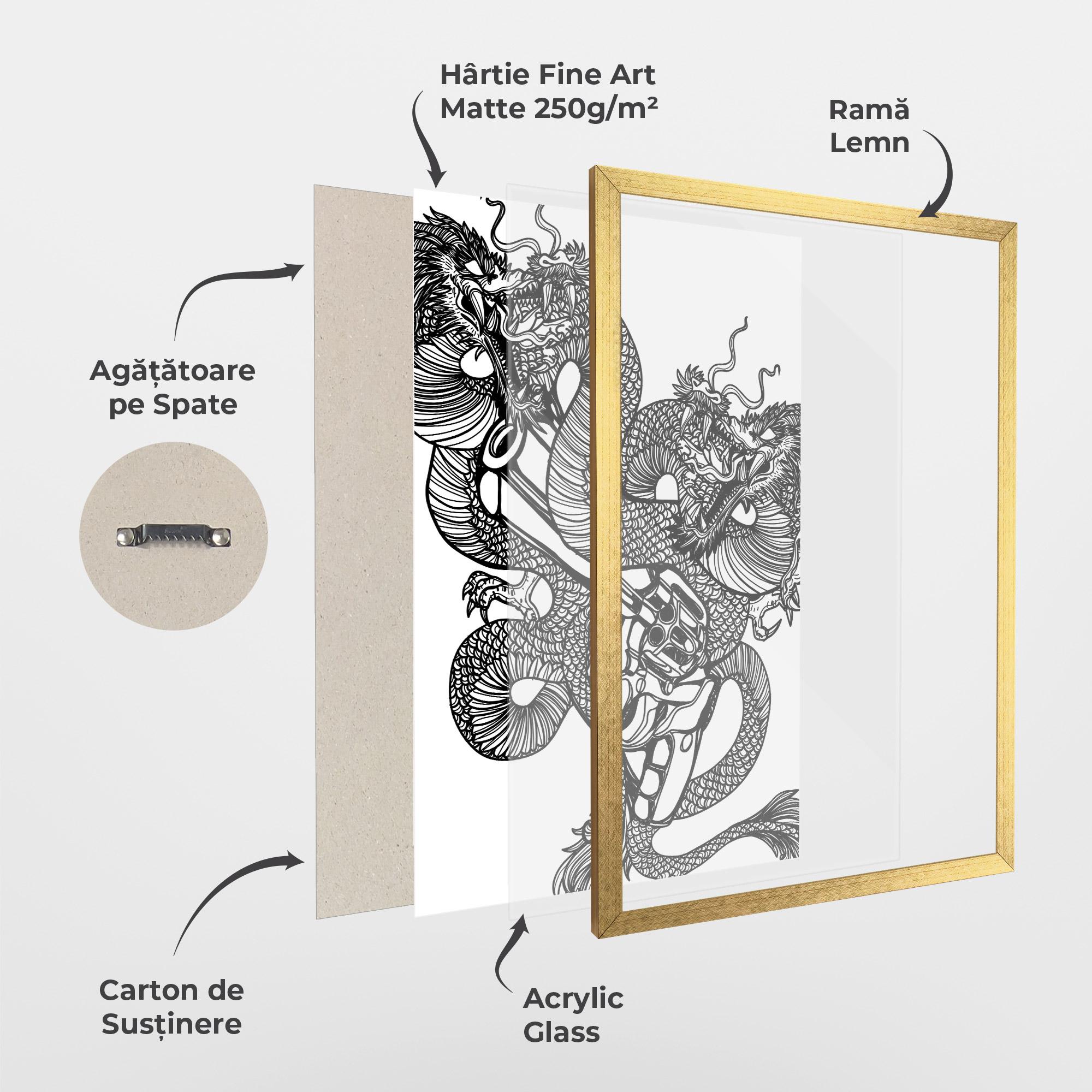 Poster Înrămat Dragon Gun mockup 1