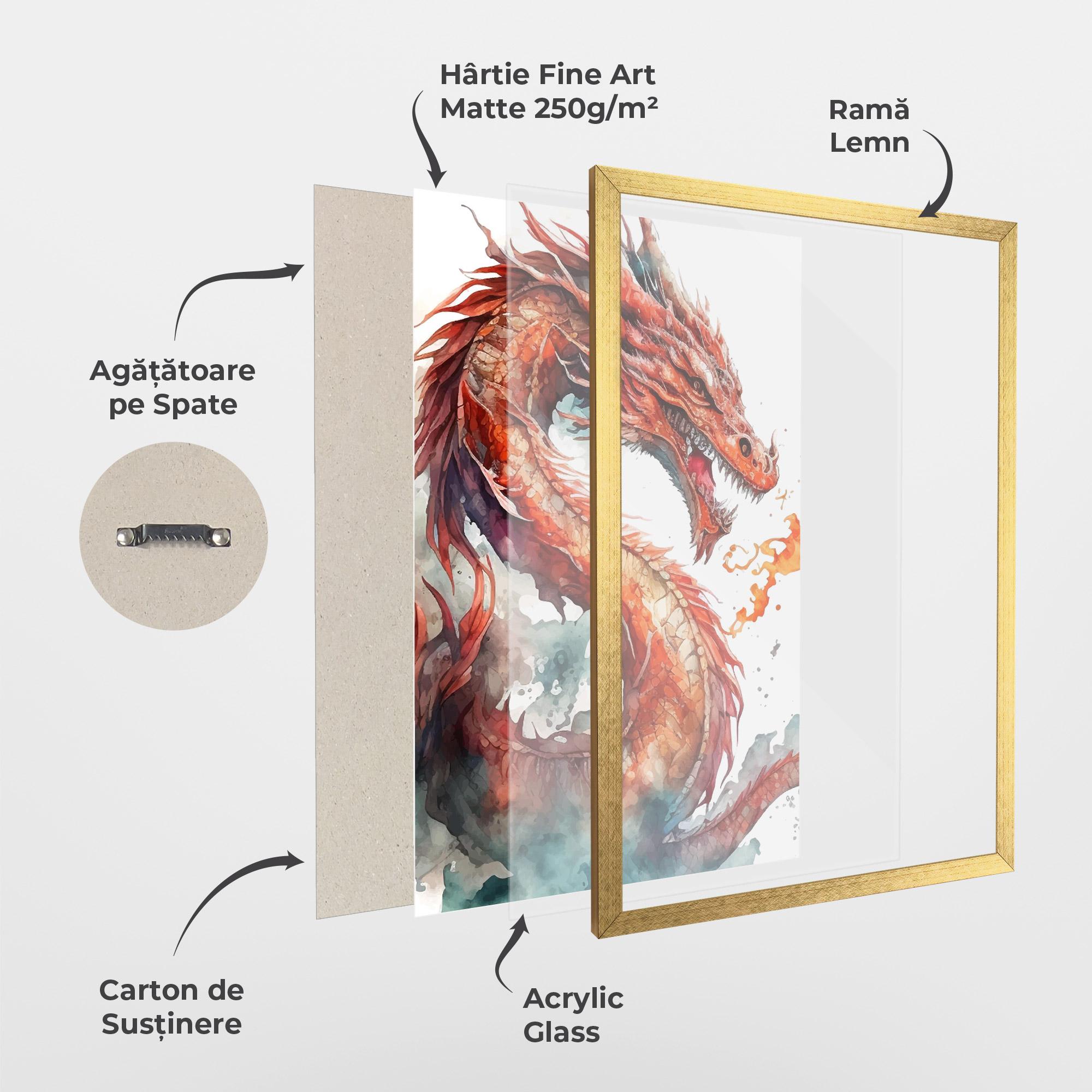 Poster Înrămat Fire Dragon mockup 1