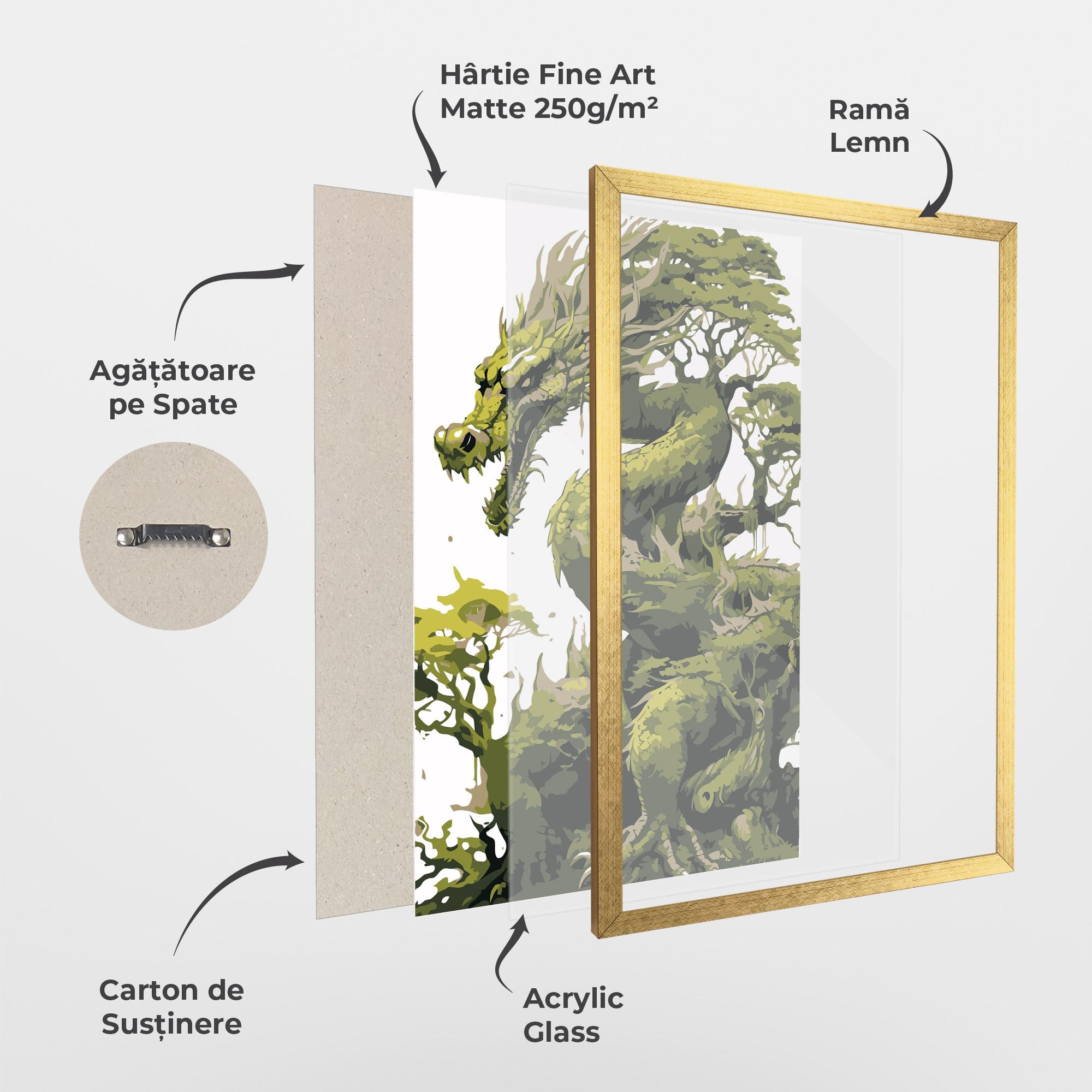 Poster Înrămat Green Nature Dragon mockup 1