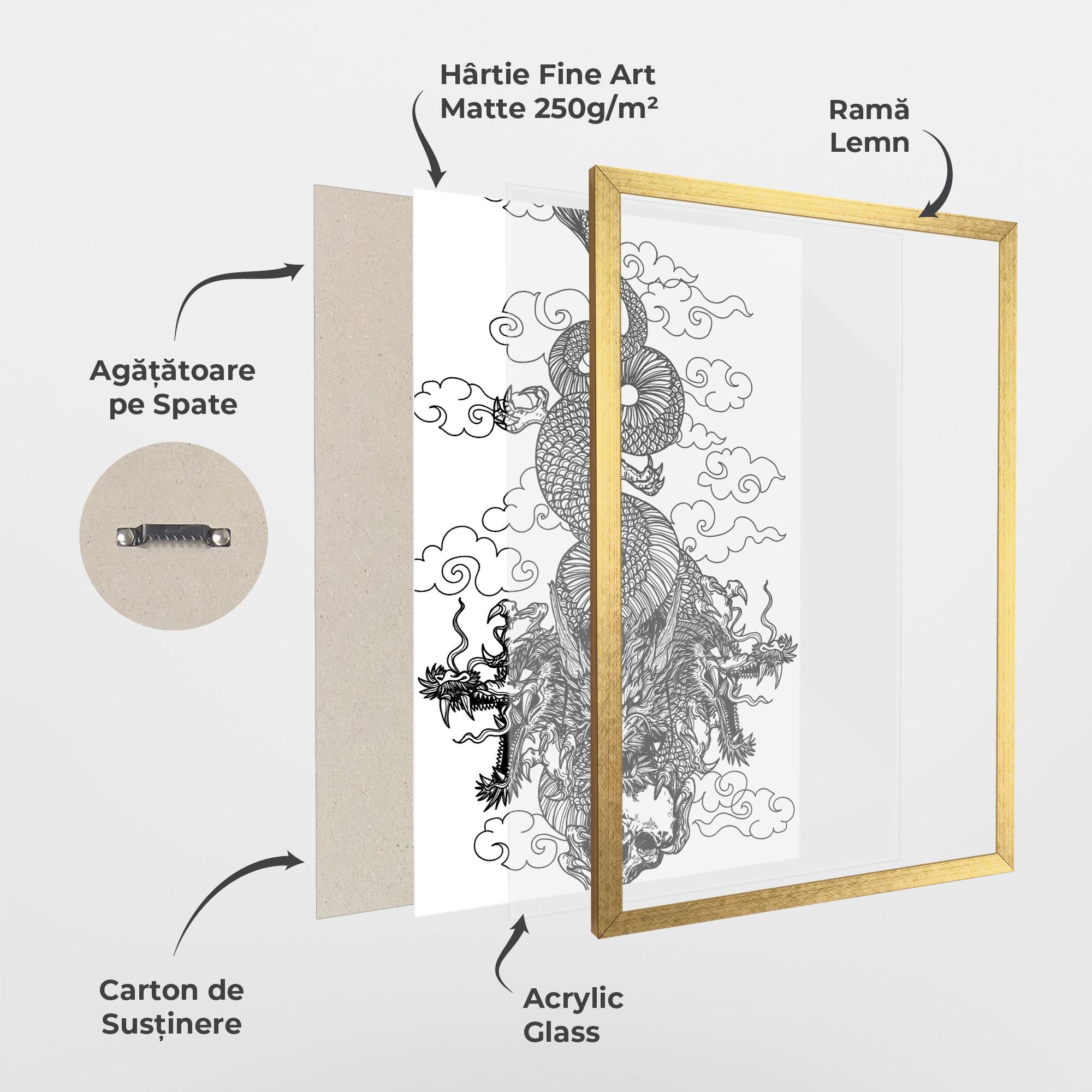 Poster Înrămat Skull Dragon mockup 1