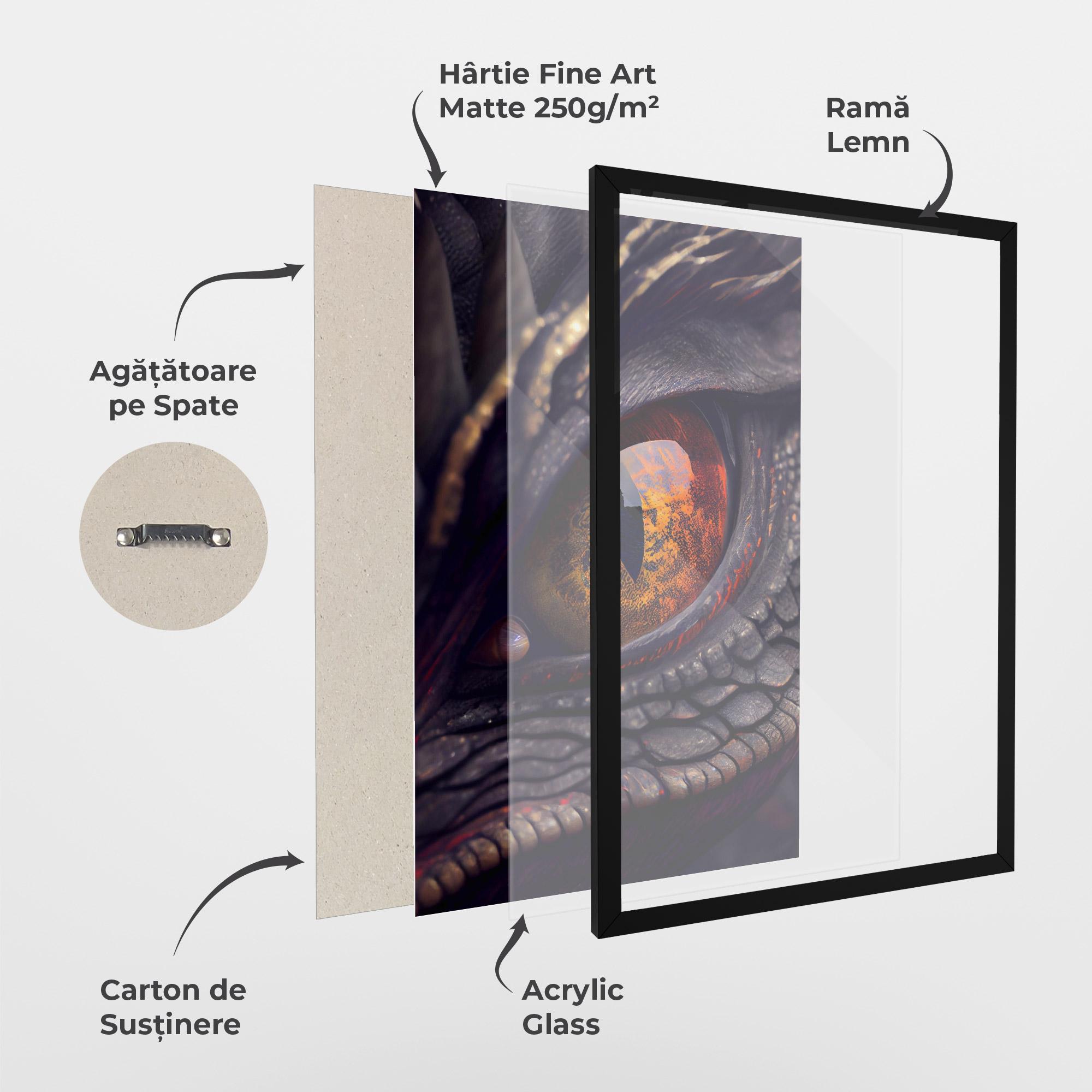 Poster Înrămat Close Up Red Eye Dragon mockup 1