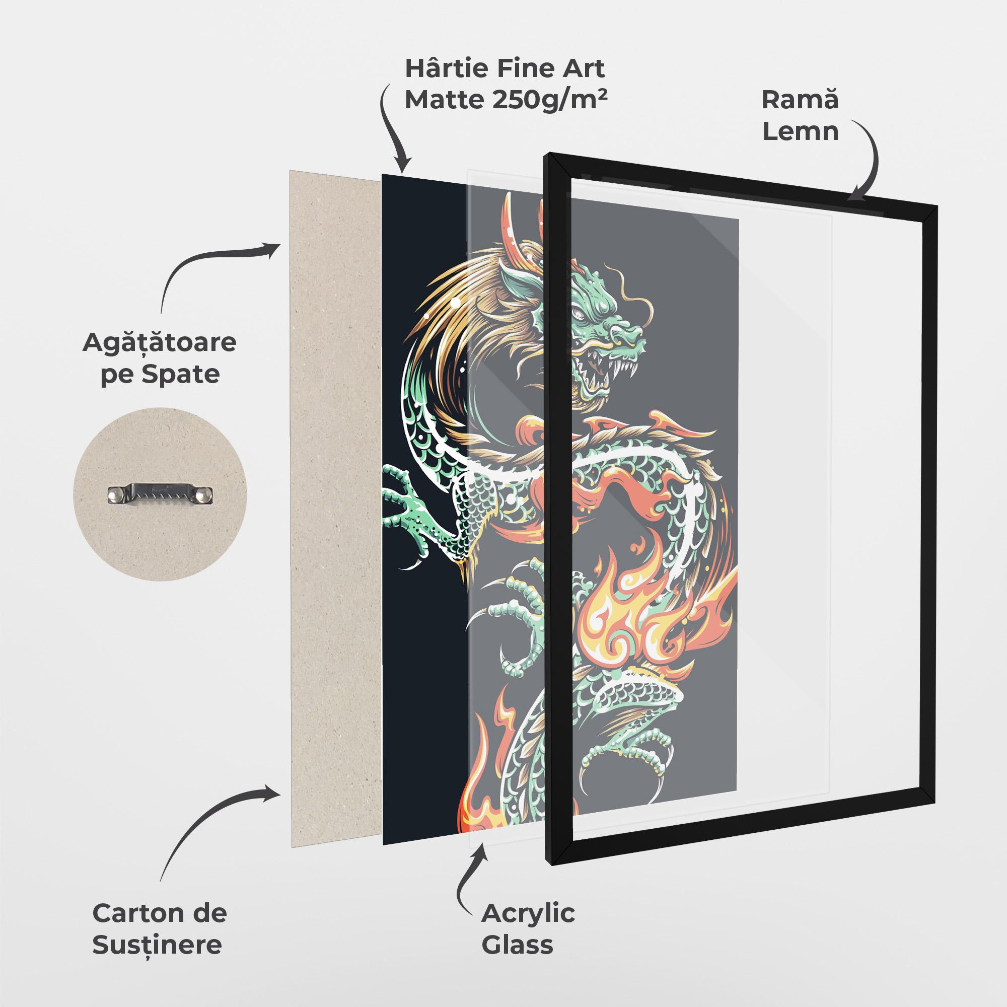 Poster Înrămat Dragon Green mockup 1